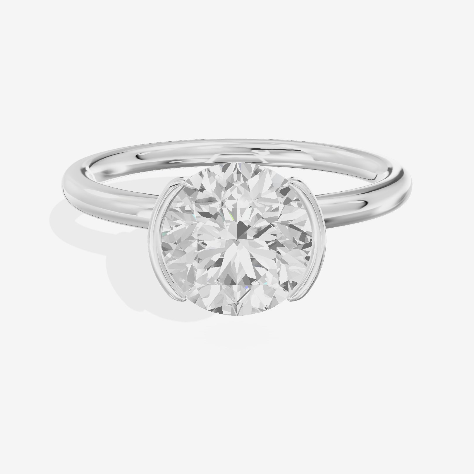 Vowsae Solitaire 1.8mm Round Six-Prong Engagement Ring in 14K White Gold