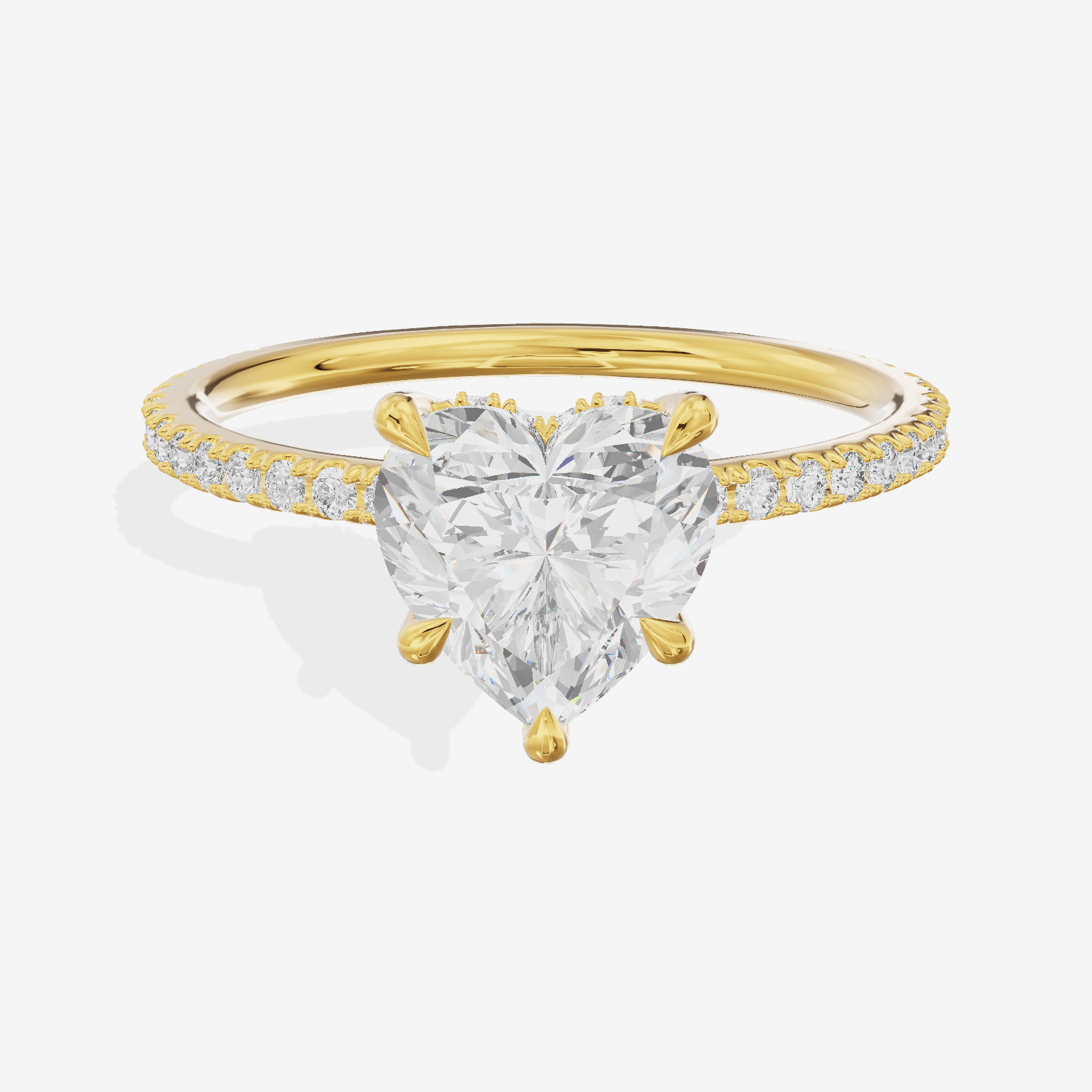 Promezza Pavé Heart Engagement Ring (1/4 ct. tw.) in 18K Yellow Gold