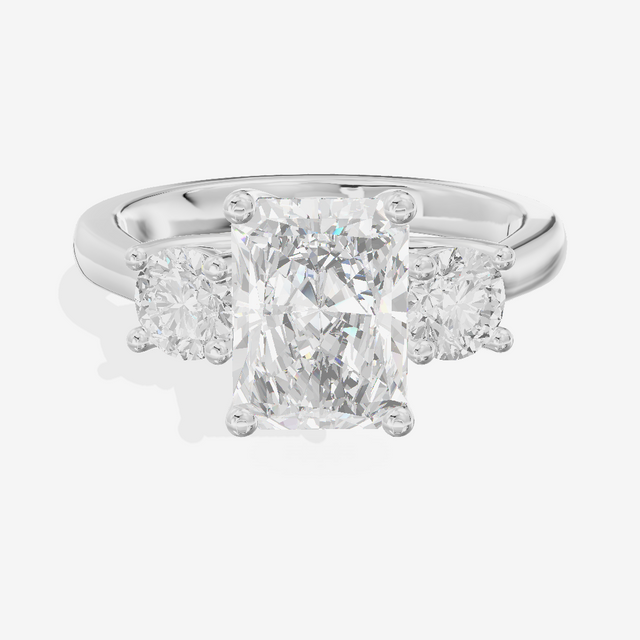 Petite Selenia Three Stone Radiant Engagement Ring (1/3 ct. tw.) in Platinum