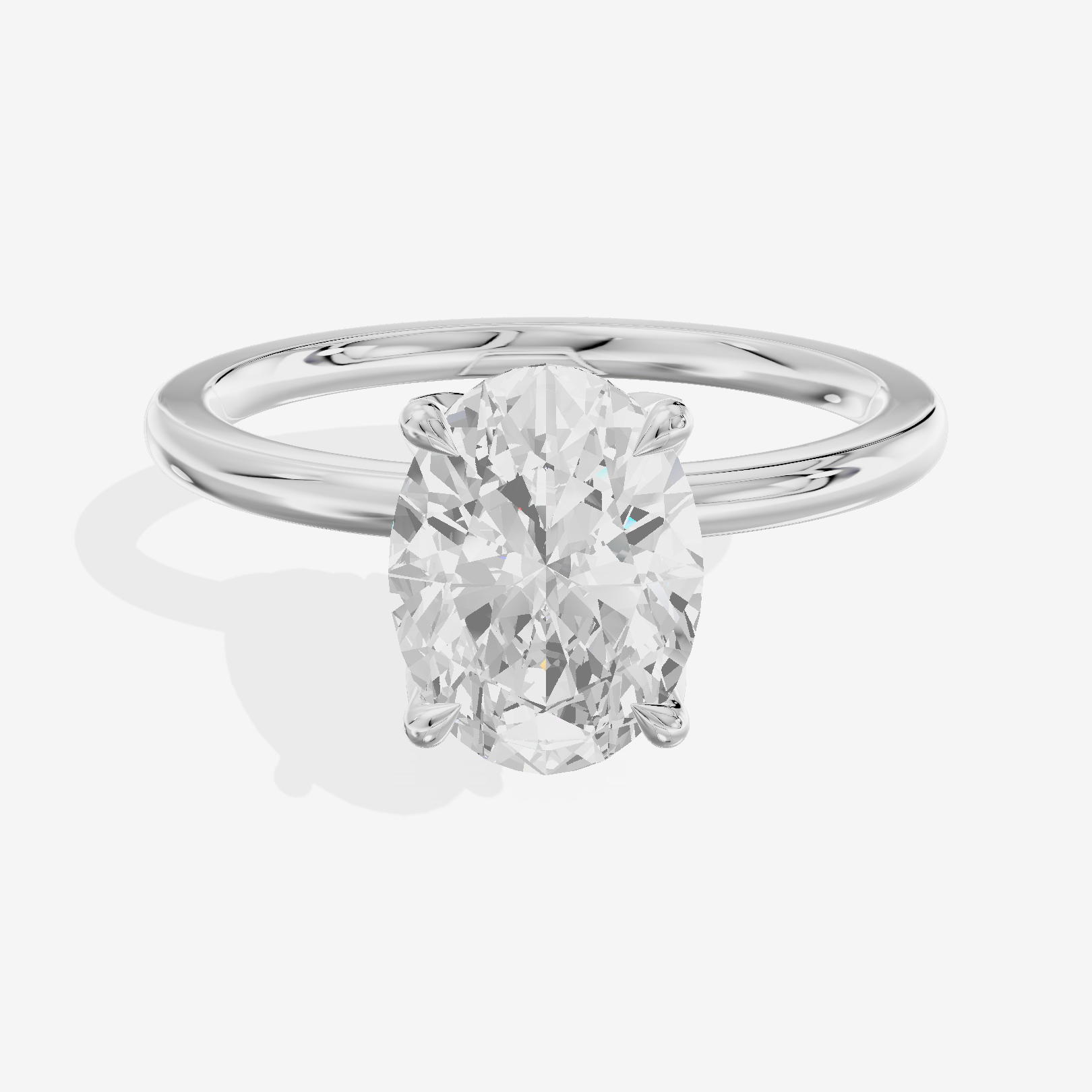 Whispered Vowsae Oval Engagement Ring with Side Stones (1/15 ct. tw.) in 18K White Gold