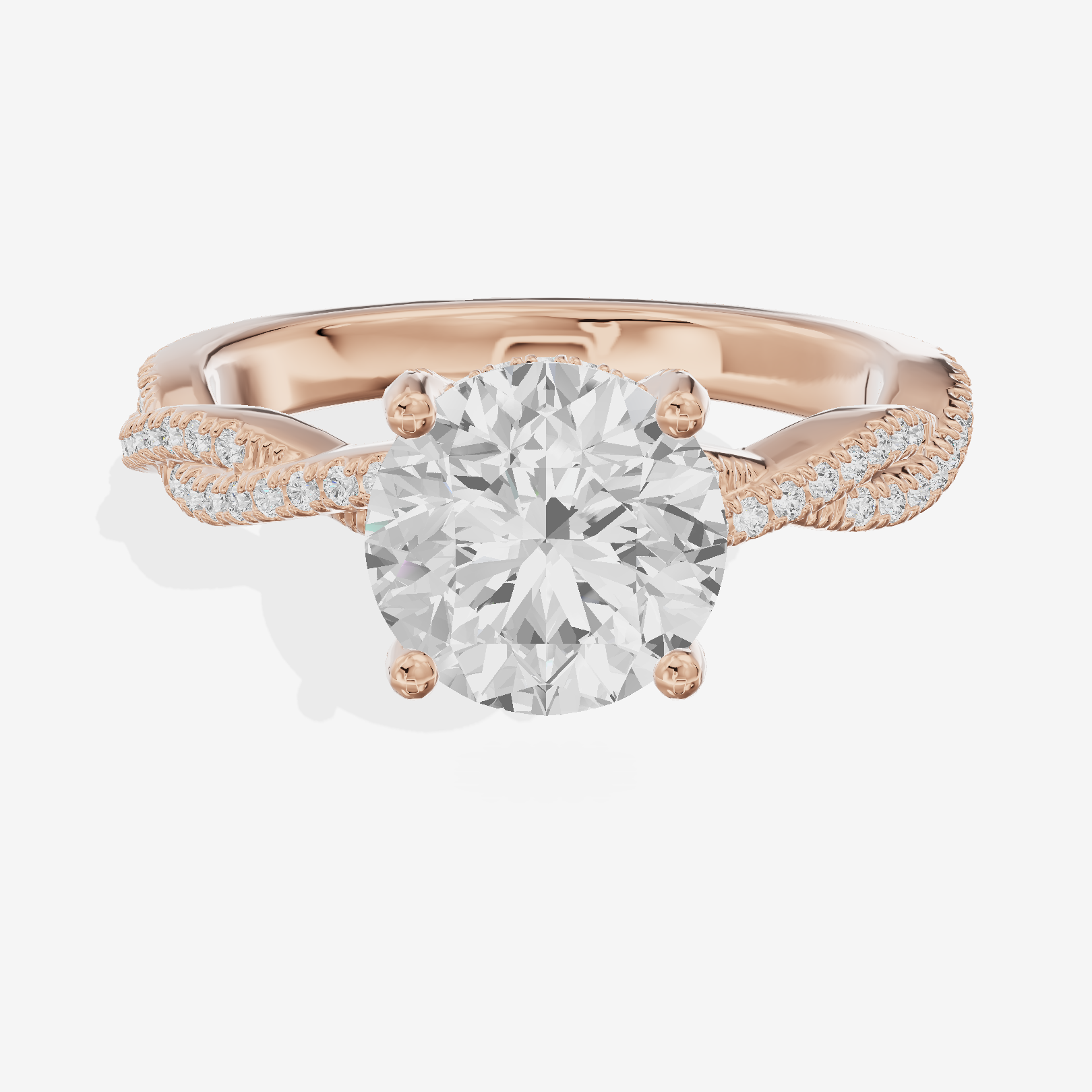 Luxe Twine Round Twisted Engagement Ring (1/3 ct. tw.) in 14K Rose Gold