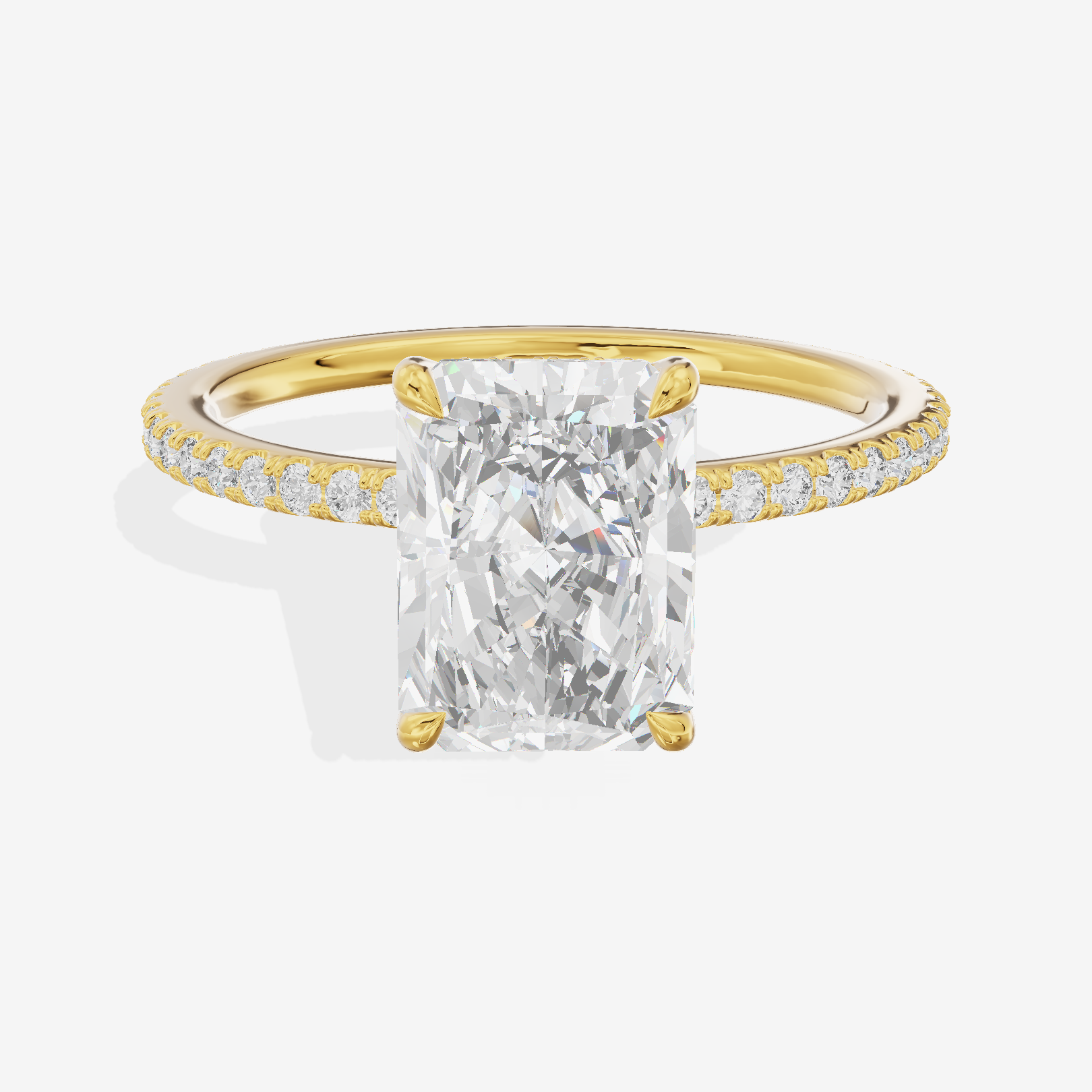Mirelle Radiant Hidden Halo Engagement Ring (1/3 ct. tw.) in 14K Yellow Gold