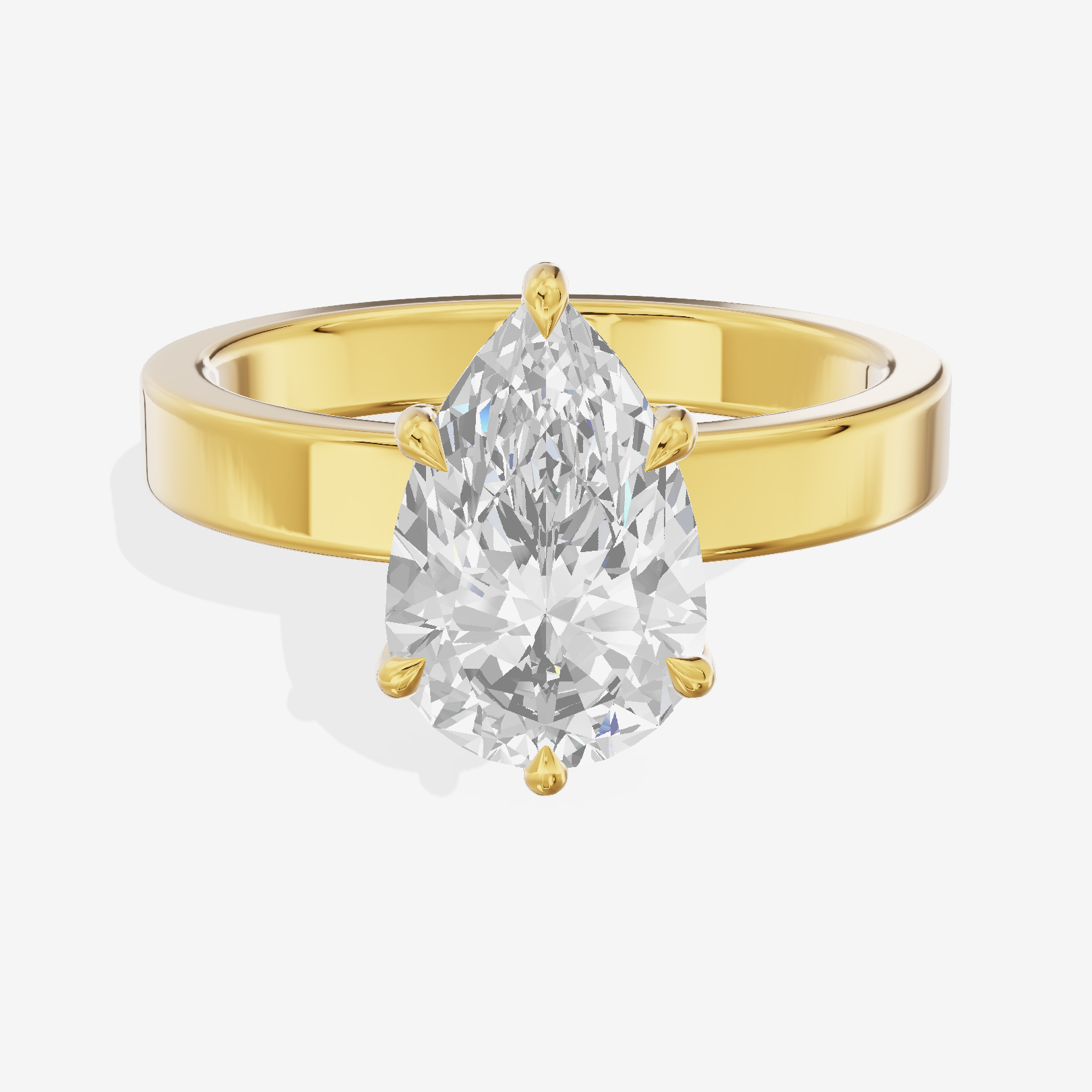 Eternal Vowsae 3mm Pear Solitaire Engagement Ring in 14K Yellow Gold