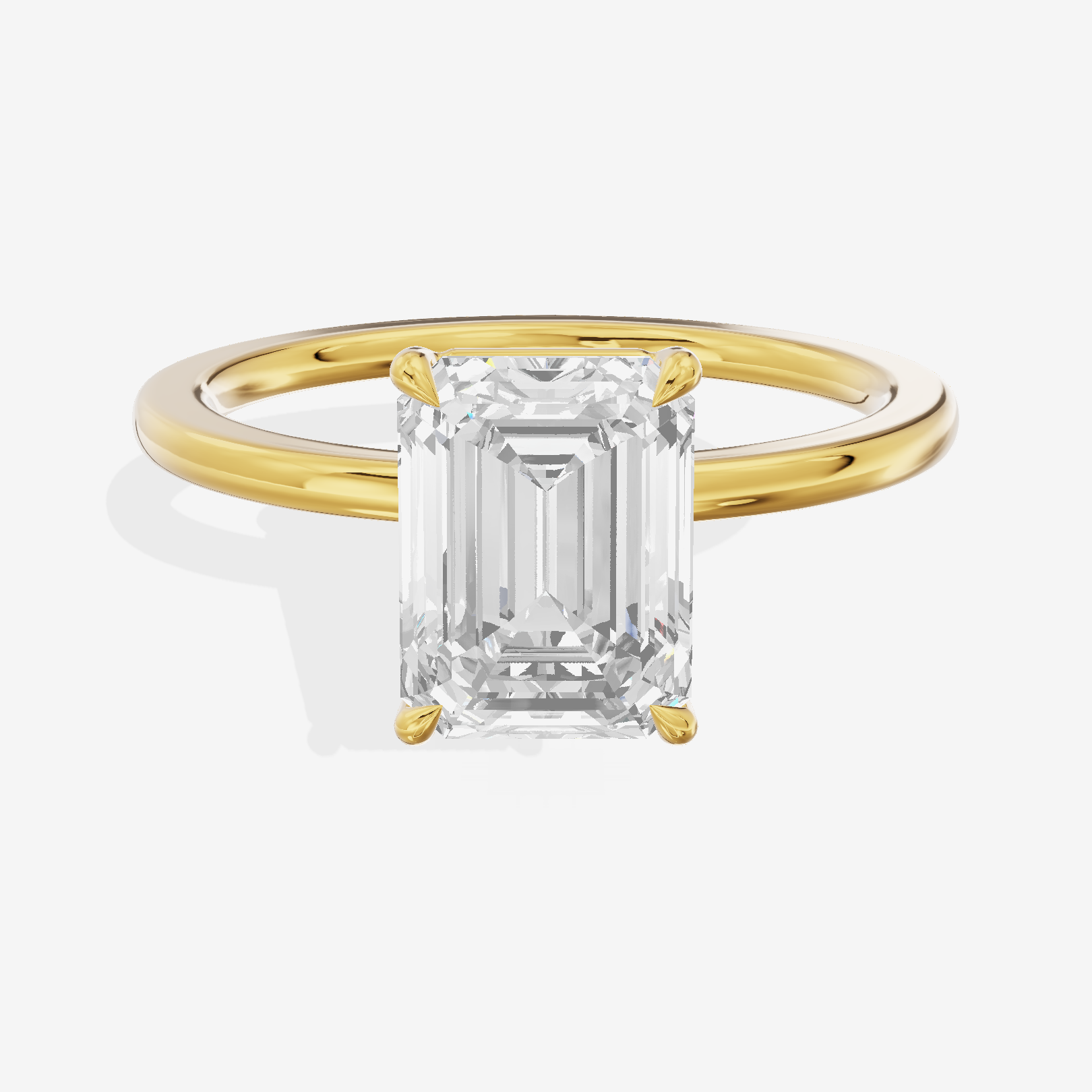 Charmae Ring 1.4mm Emerald Solitaire Engagement Ring in 14K Yellow Gold