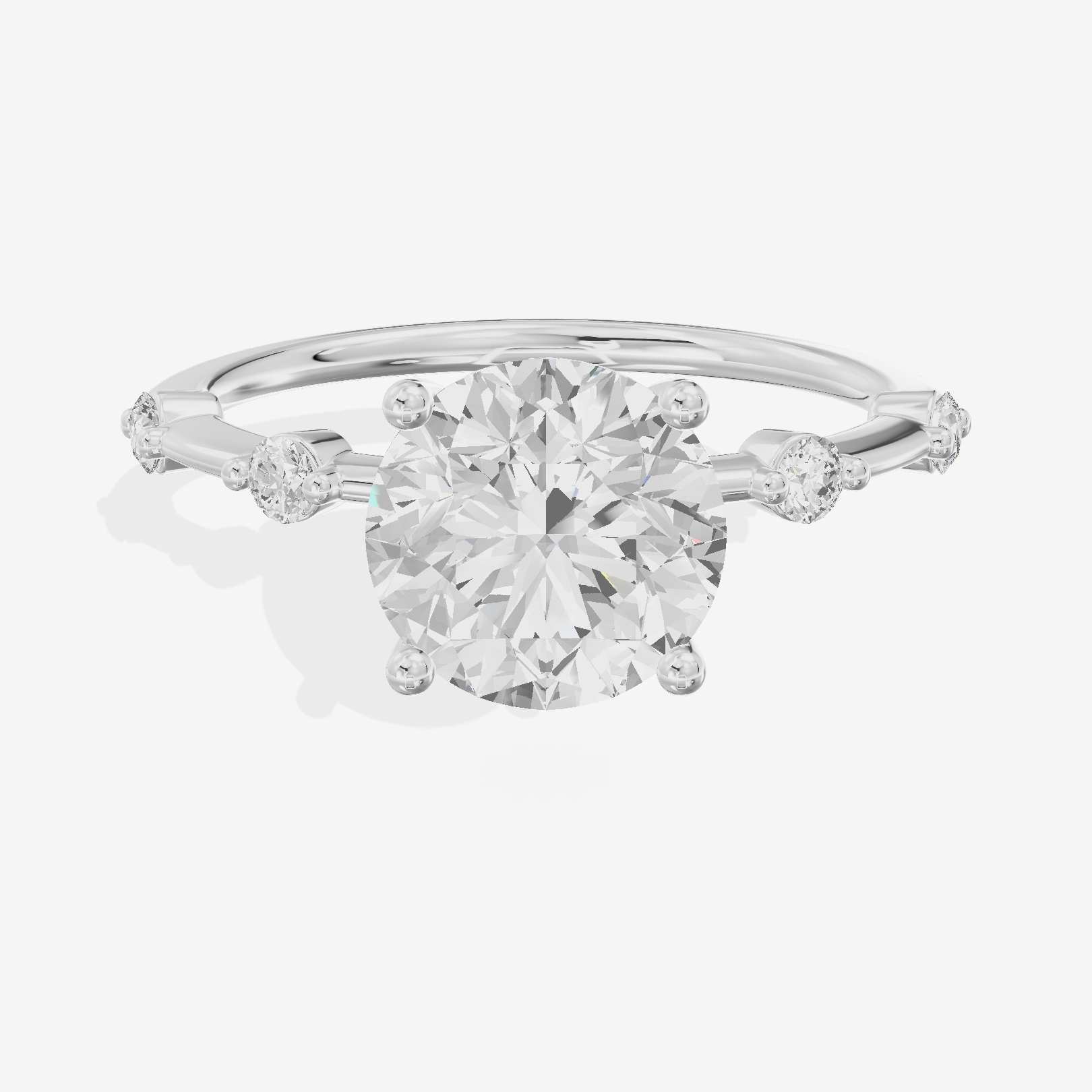 Grand Trueheart Round Engagement Ring with Side Stones (1/2 ct. tw.) in Platinum