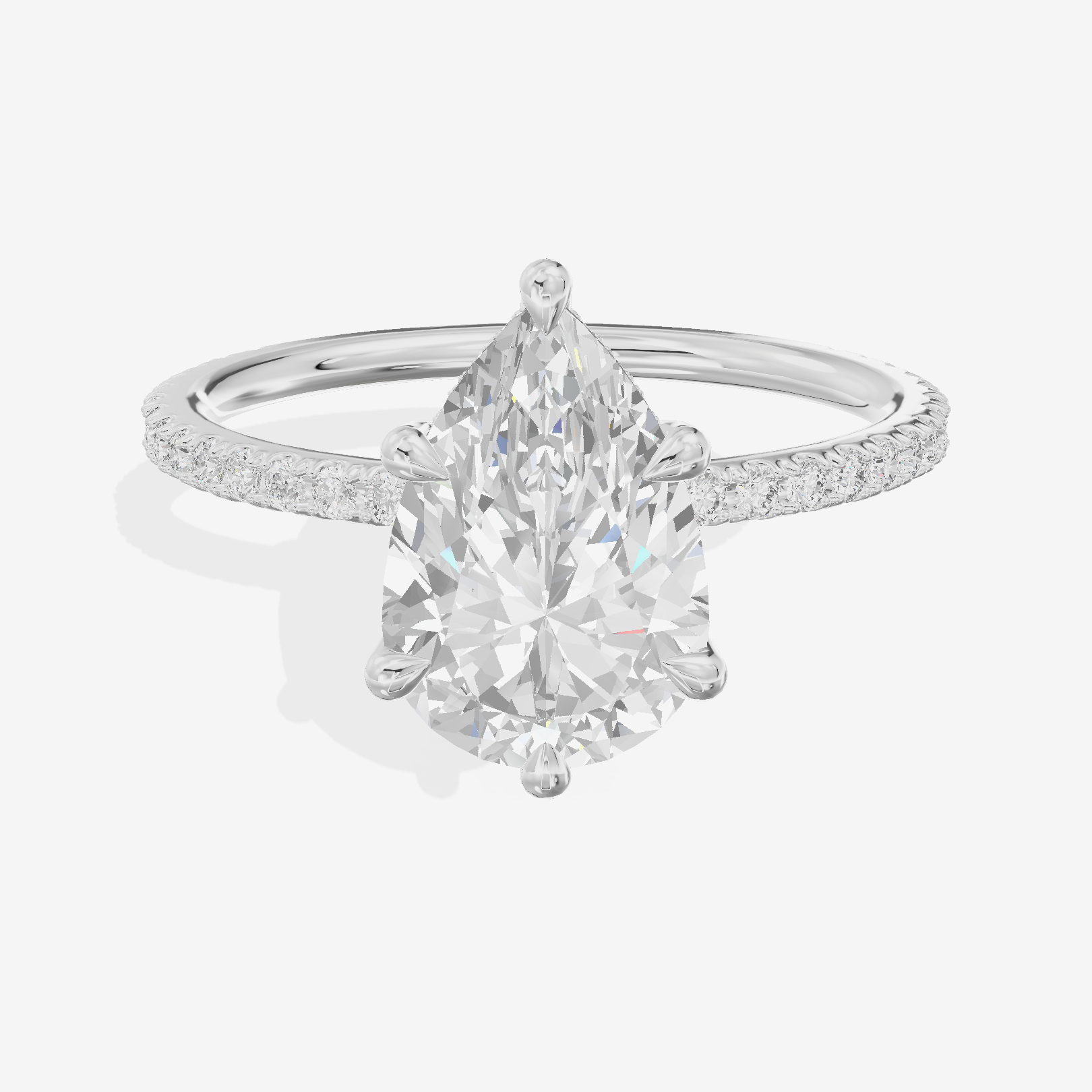 Promezza Pavé Pear Engagement Ring (1/4 ct. tw.) in Platinum