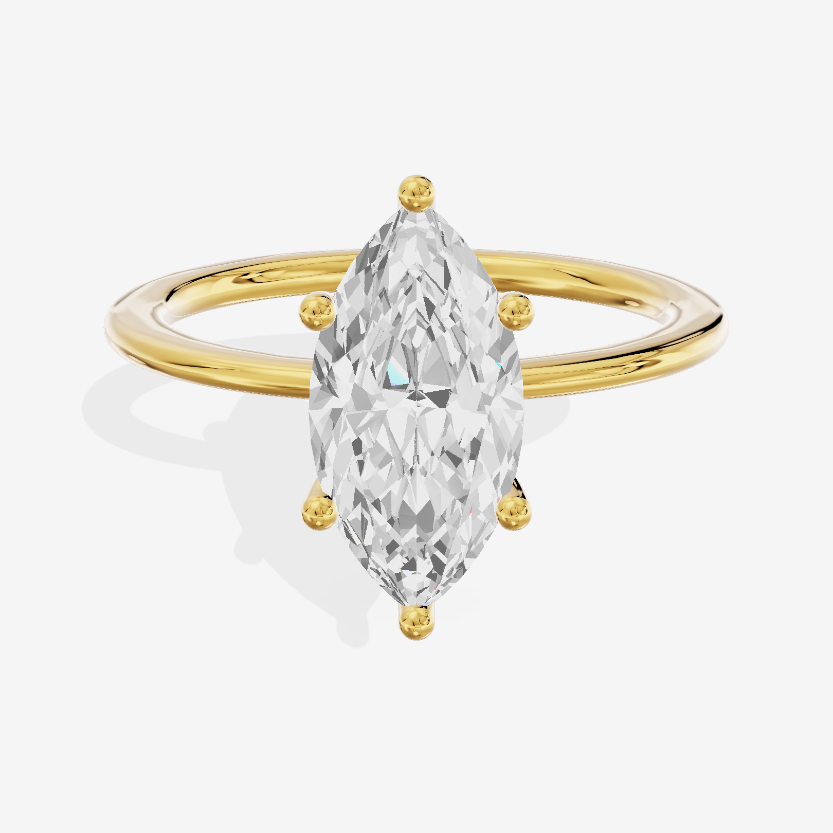 Whispered Promezza 1.4mm Marquise Solitaire Engagement Ring in 18K Yellow Gold