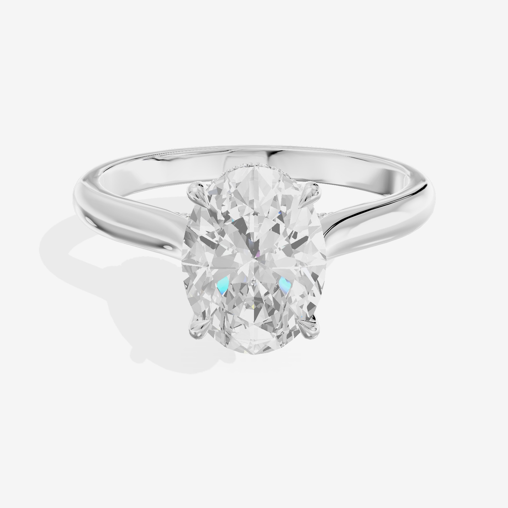 Vintage Halcyon Oval Engagement Ring with Side Stones (1/8 ct. tw.) in Platinum