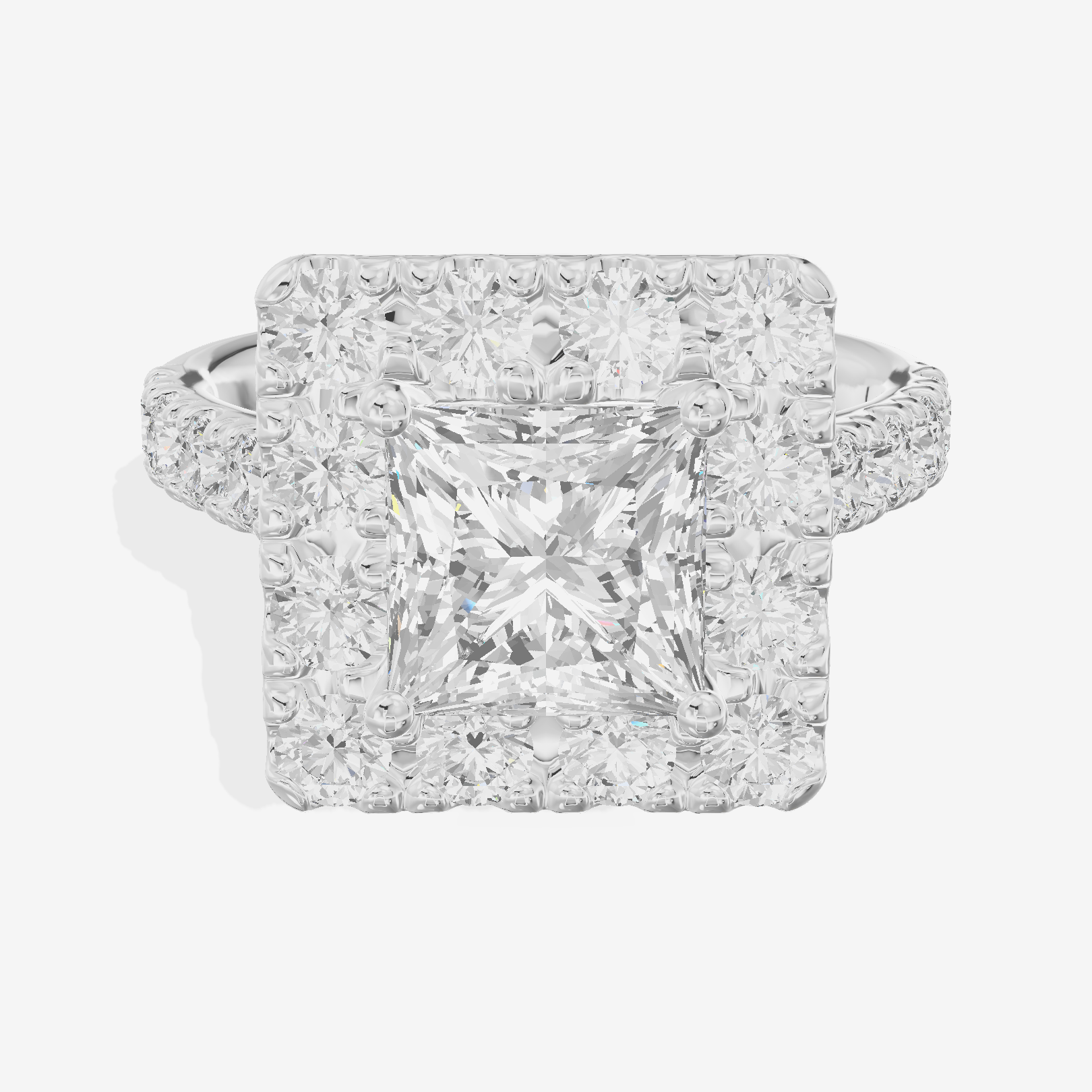 Liviana Halo Princess Engagement Ring (1/4 ct. tw.) in 14K White Gold