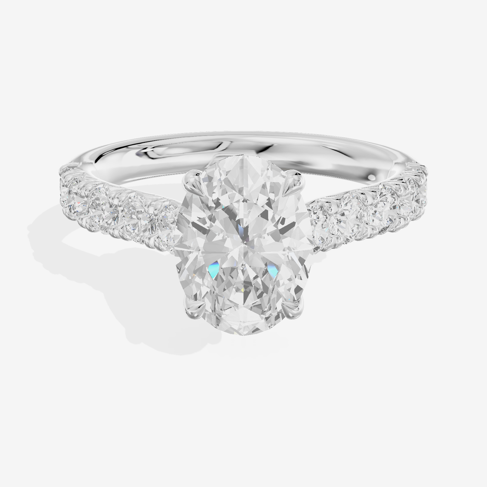 Halcyon Oval Vintage Engagement Ring (1/2 ct. tw.) in 18K White Gold