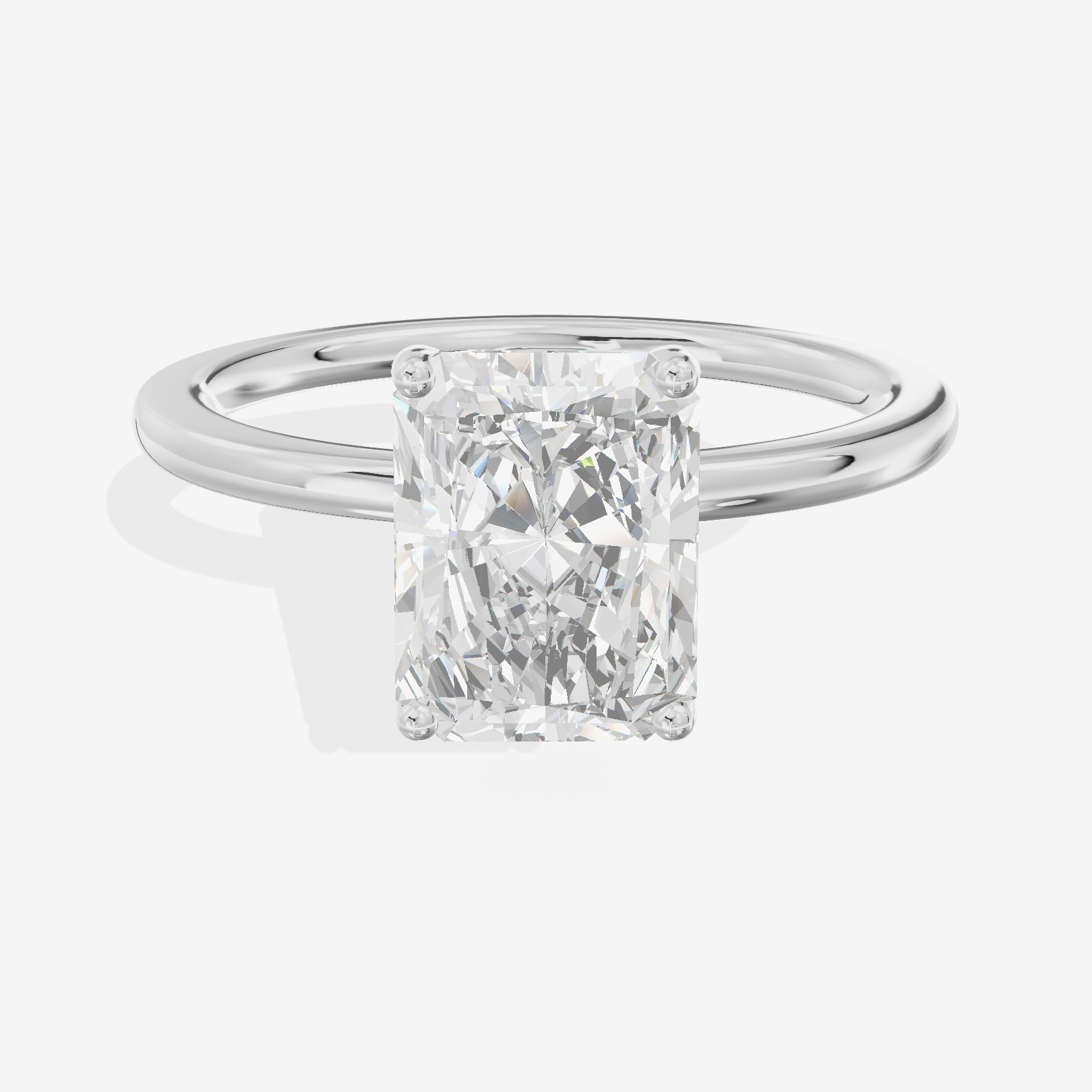 Whispered Selenia 1.5mm Radiant Solitaire Engagement Ring in Platinum