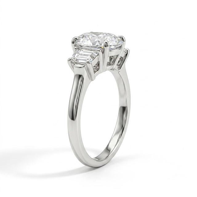 Three Stone Oval Engagement Ring (3.24 ct. tw.) in 18K White Gold