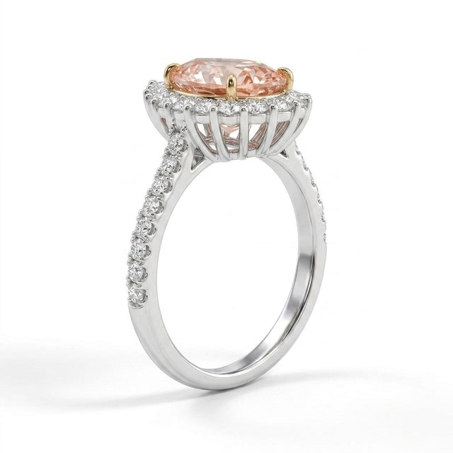 Halo Pavé Pear Engagement Ring