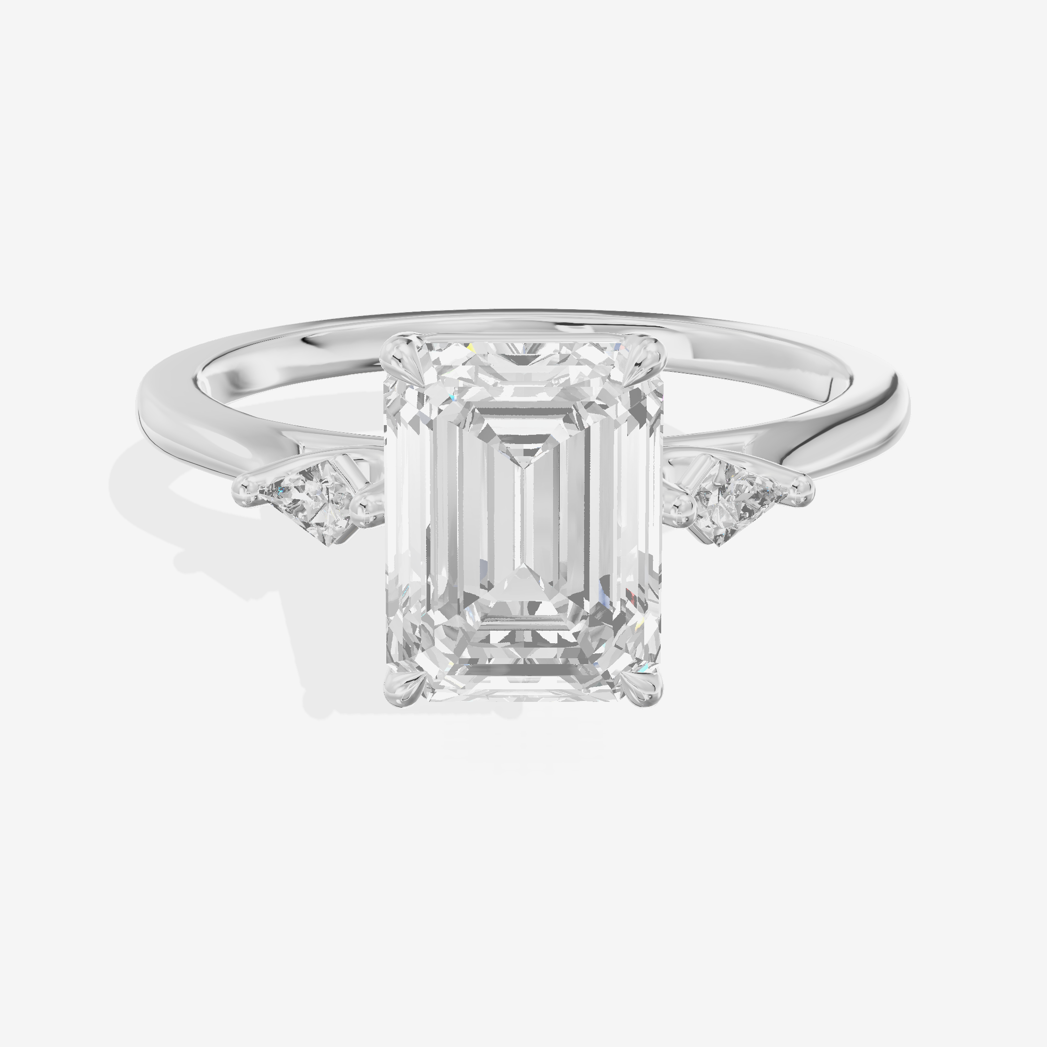 Vintage Belovae Emerald Three Stone Engagement Ring (3/5 ct. tw.) in Platinum
