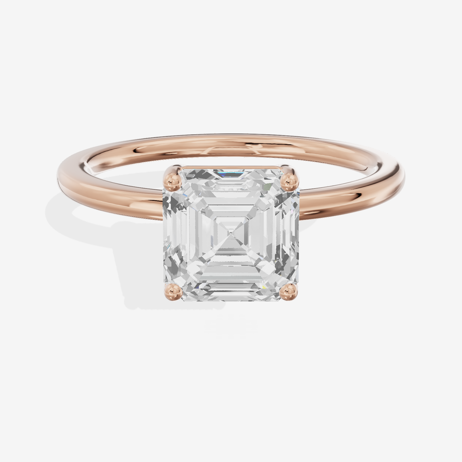 Whispered Selenia 1.5mm Asscher Solitaire Engagement Ring in 18K Rose Gold