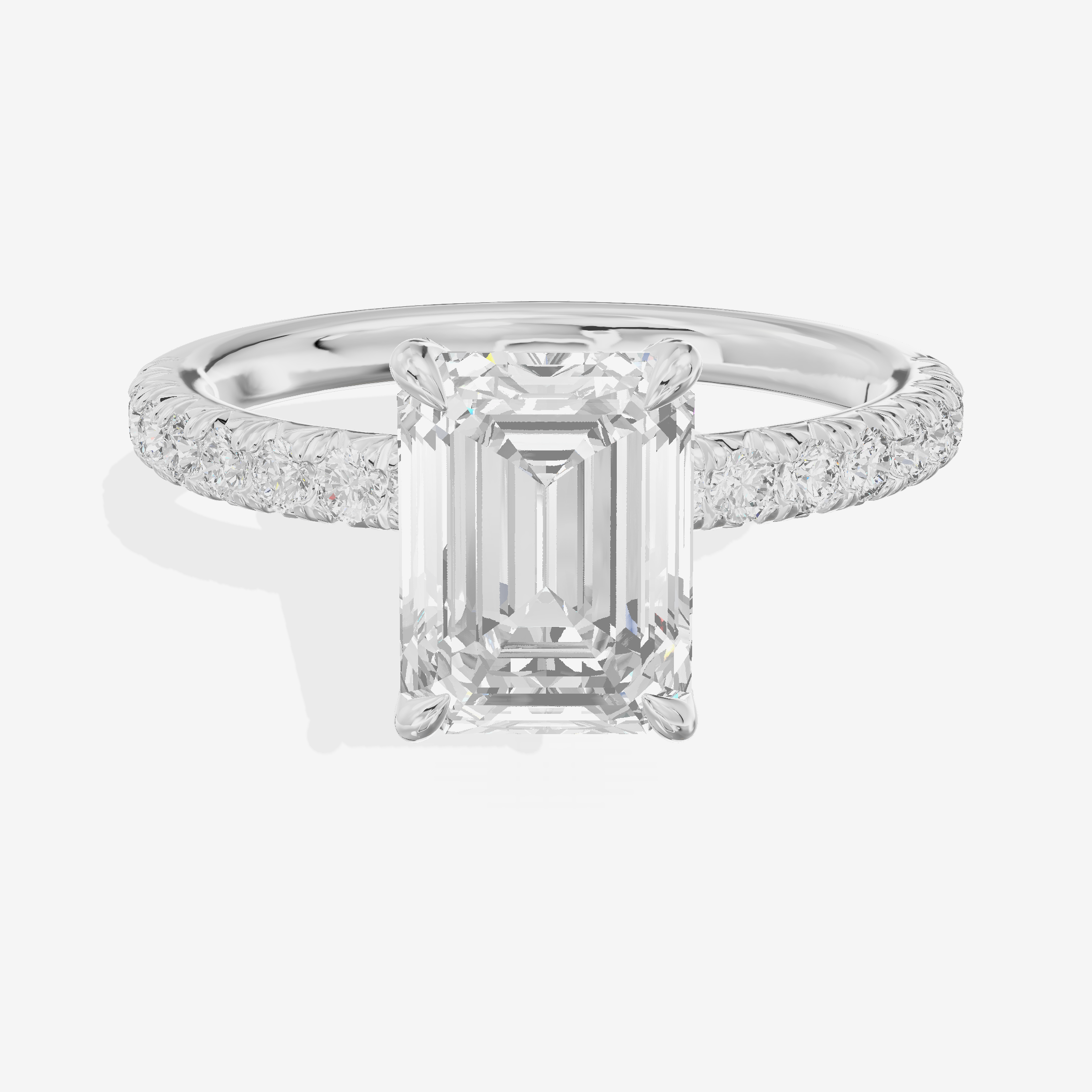 Mirelle Hidden Halo Emerald Engagement Ring (1/3 ct. tw.) in Platinum
