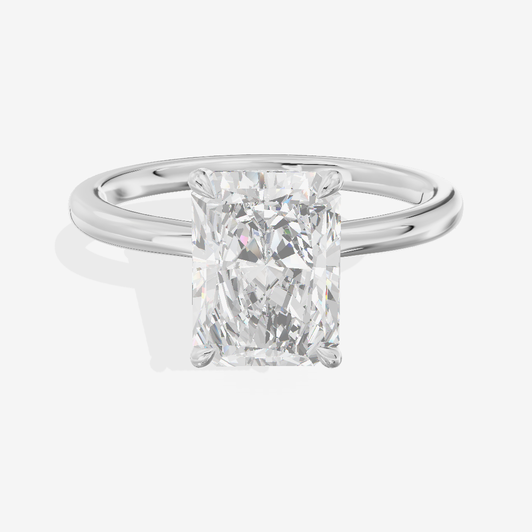 Grand Liviana Radiant Engagement Ring with Side Stones (1/10 ct. tw.) in 14K White Gold