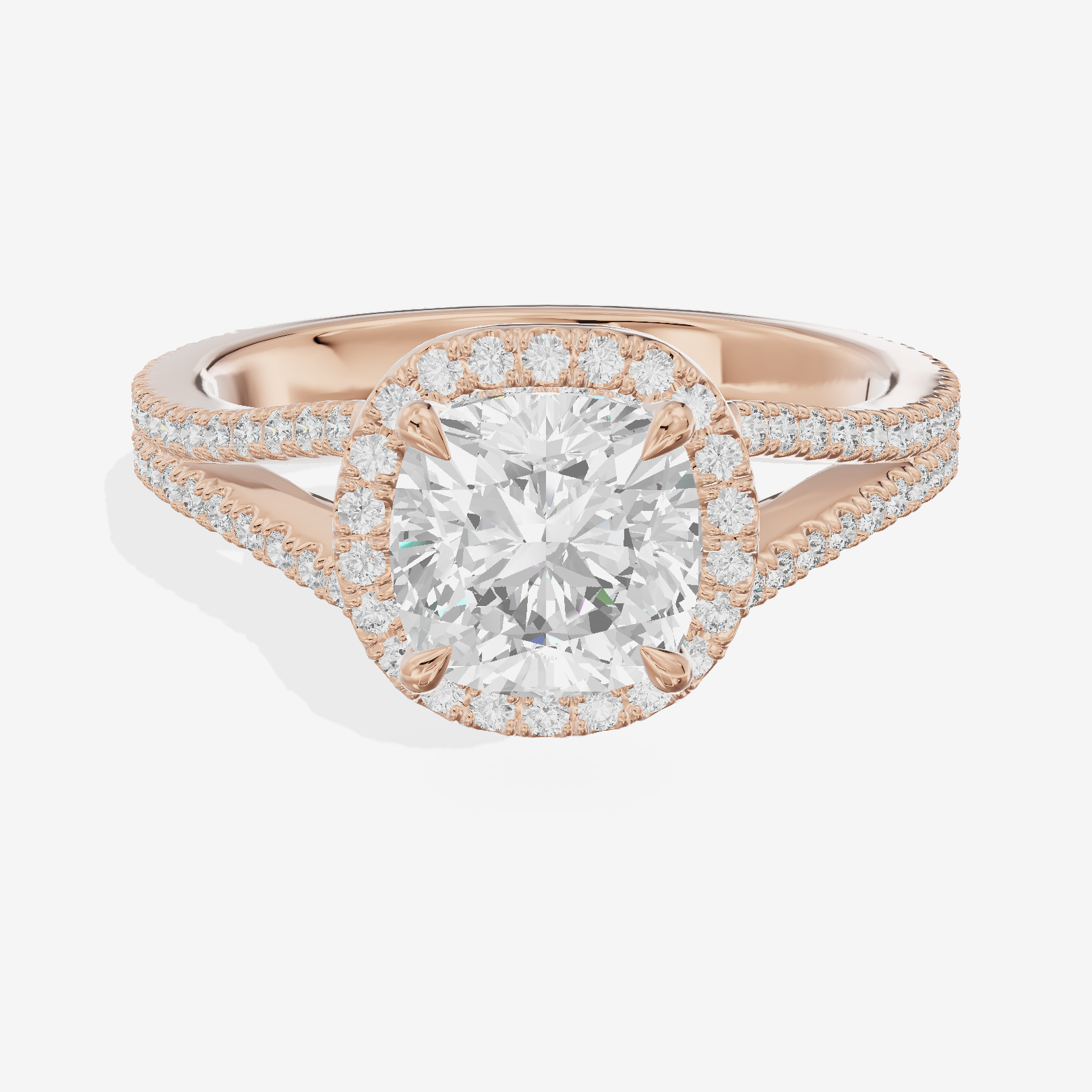 Vintage Adorae Cushion Hidden Halo Engagement Ring (2/5 ct. tw.) in 14K Rose Gold