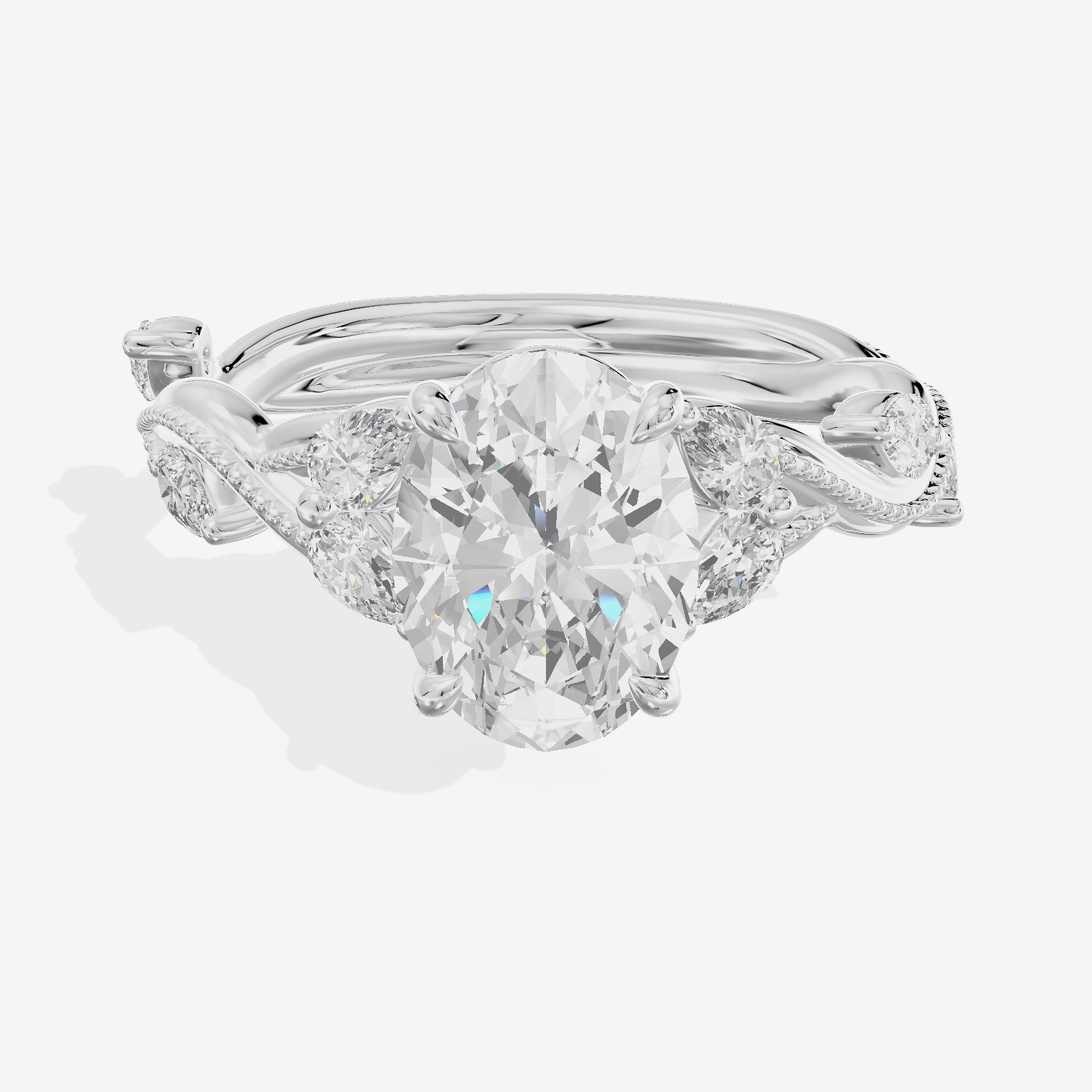 Vintage Twine Oval Engagement Ring (3/8 ct. tw.) in Platinum