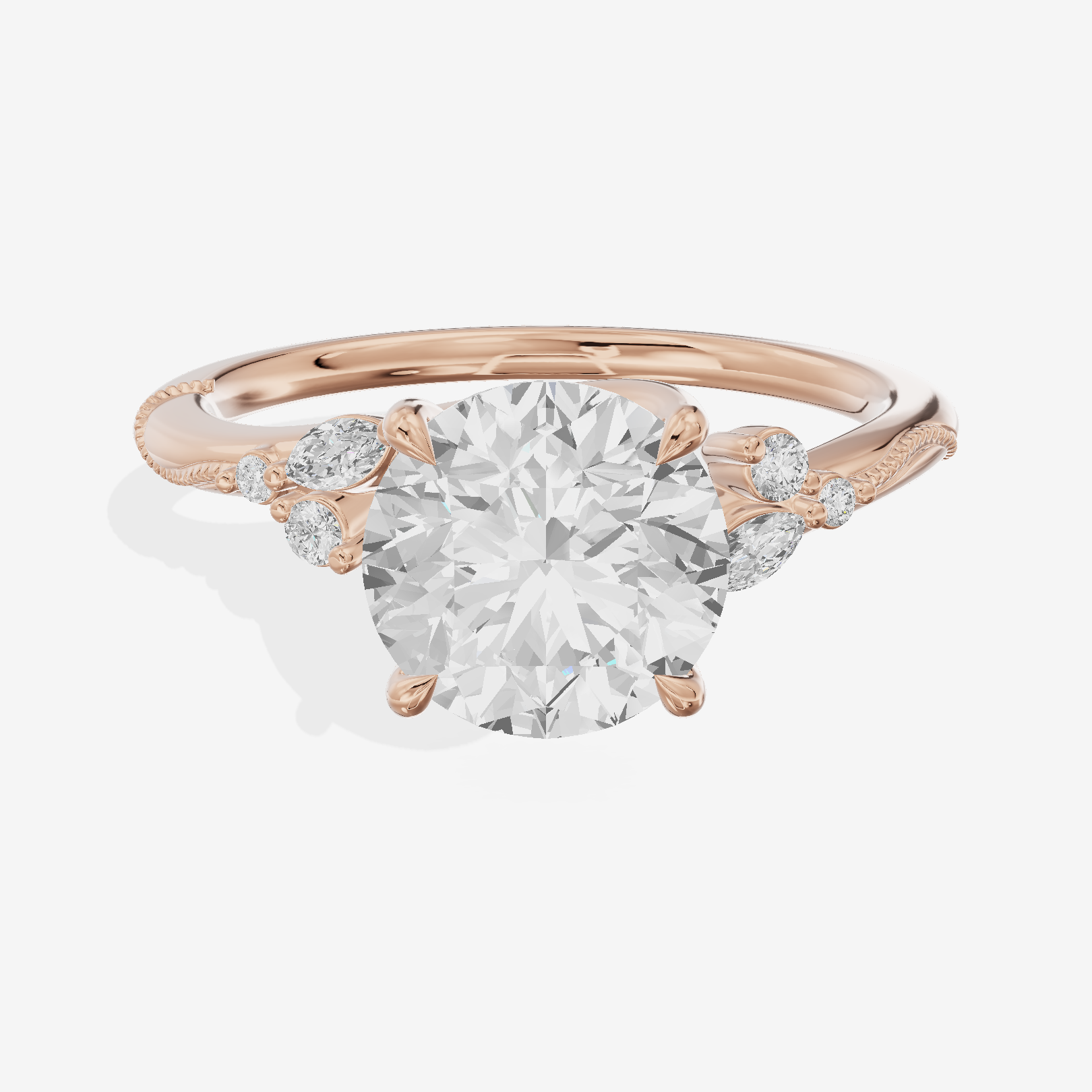 Vintage Lumera Round Engagement Ring (1/10 ct. tw.) in 18K Rose Gold