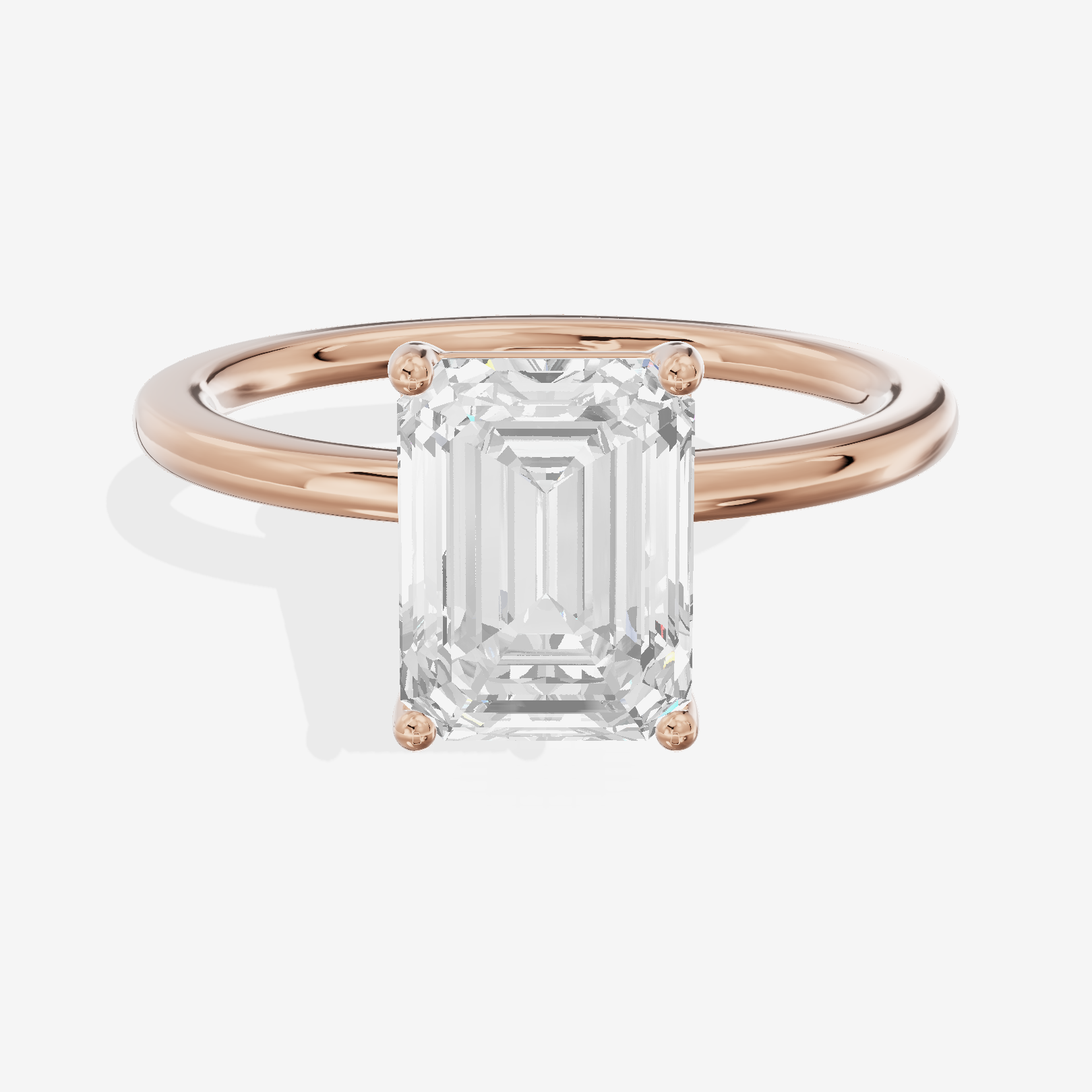 Selenia Solitaire 1.5mm Emerald Engagement Ring in 14K Rose Gold