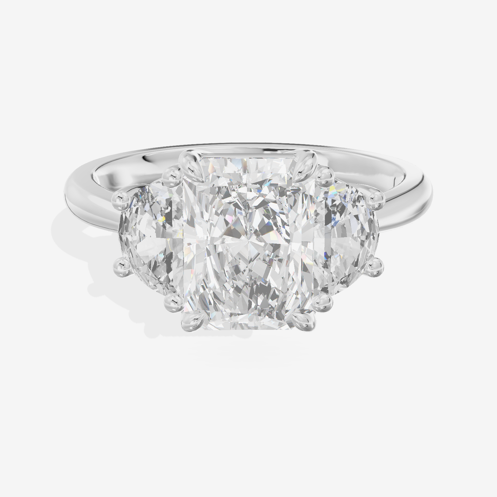 Classic Liviana Radiant Three Stone Engagement Ring (1/4 ct. tw.) in 14K White Gold