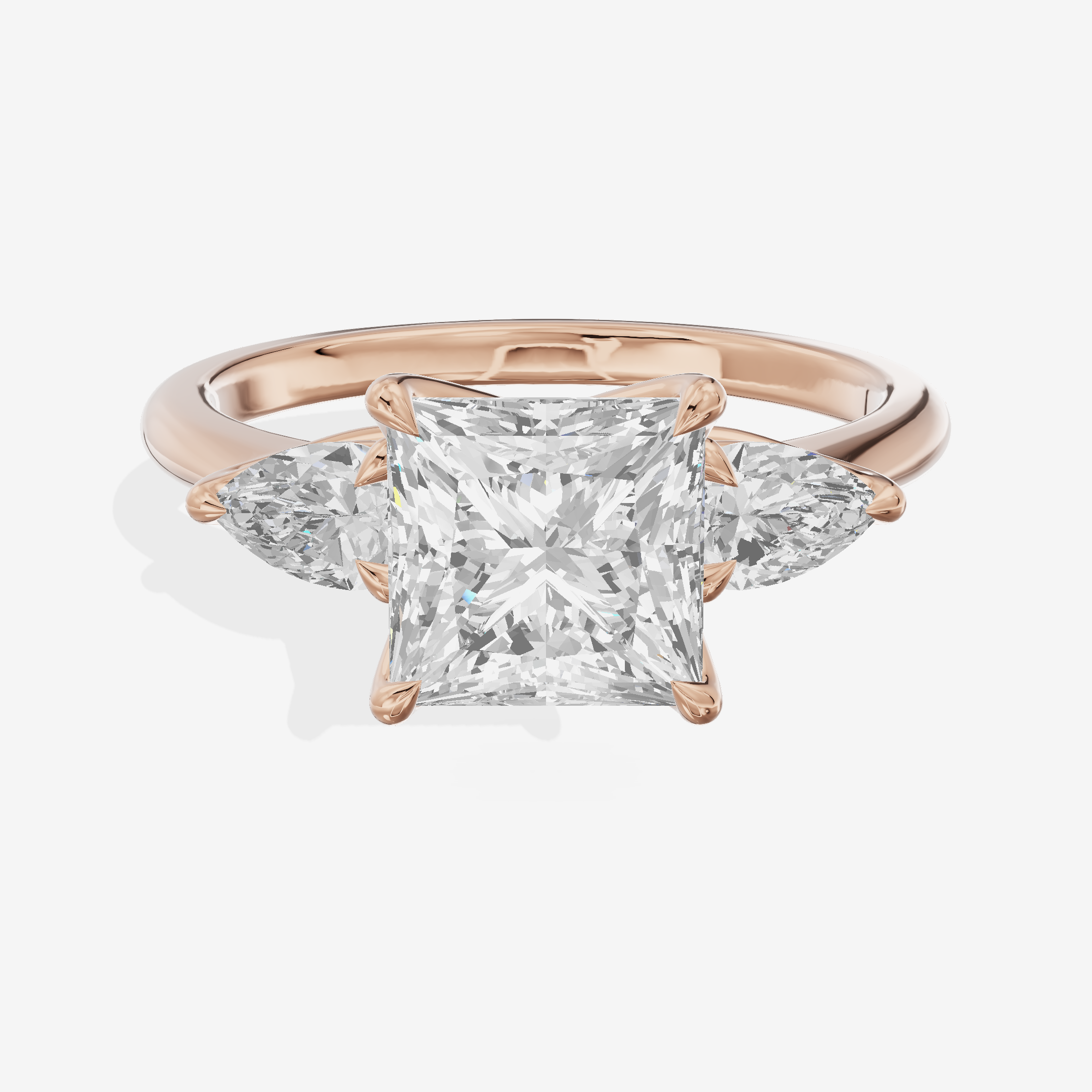 Belovae Princess Three Stone Engagement Ring (2/5 ct. tw.) in 18K Rose Gold