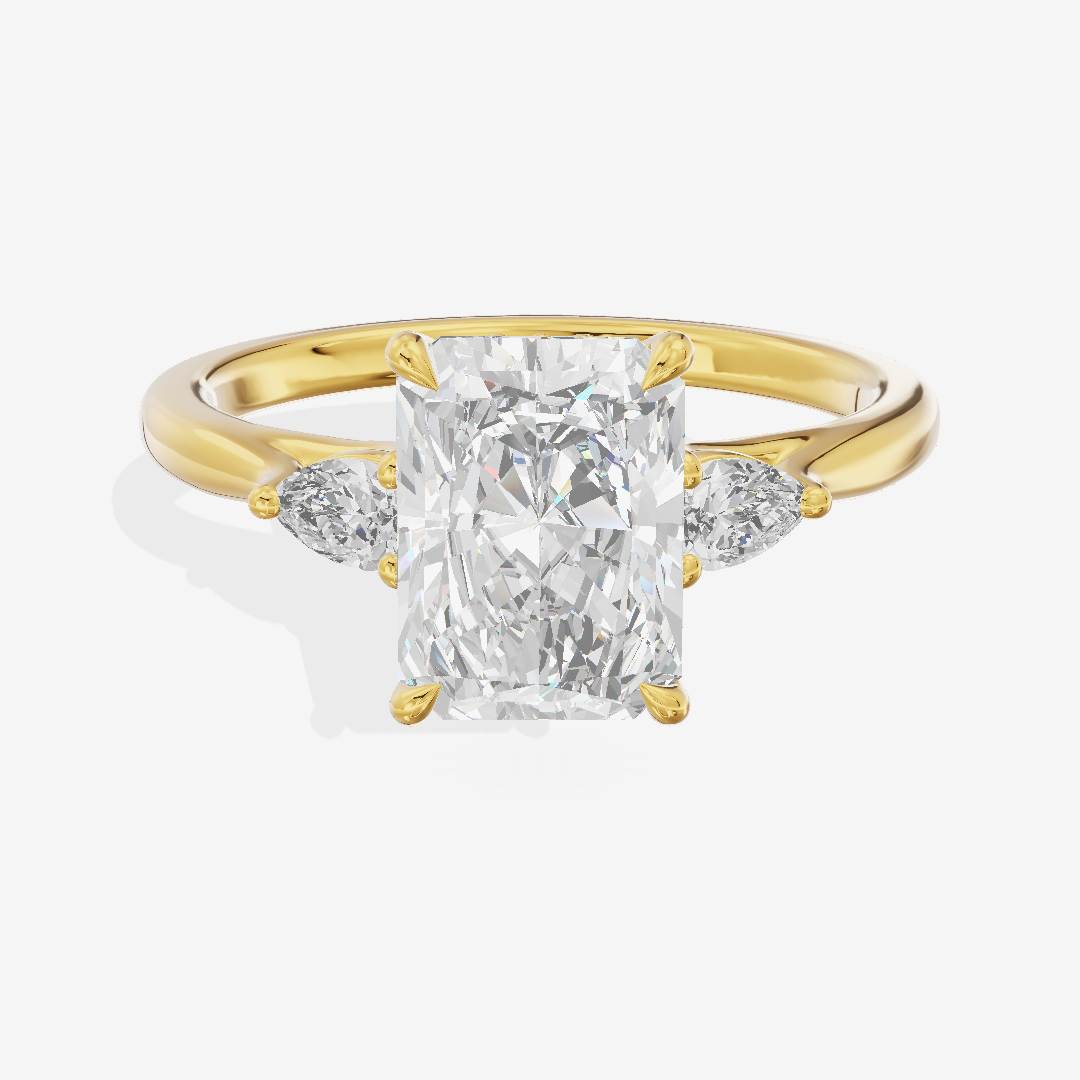 Aurea Three Stone Radiant Engagement Ring (1/4 ct. tw.) in 14K Yellow Gold