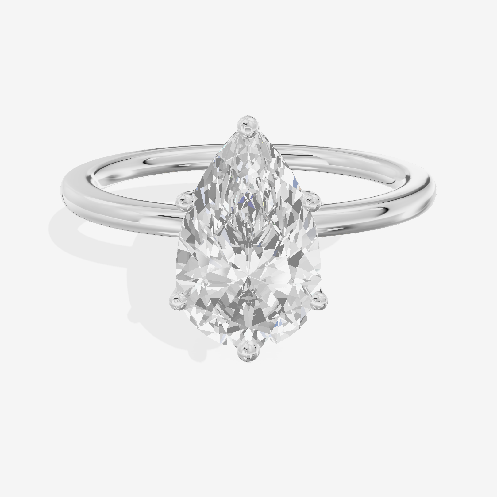 Whispered Selenia 1.5mm Pear Solitaire Engagement Ring in 14K White Gold