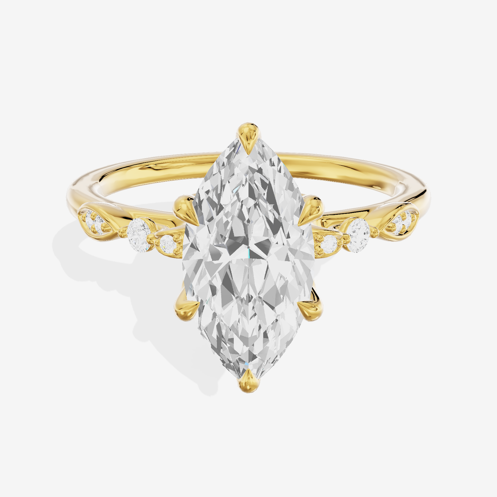 Lightwoven Marquise Engagement Ring with Side Stones (1/6 ct. tw.) in 14K Yellow Gold