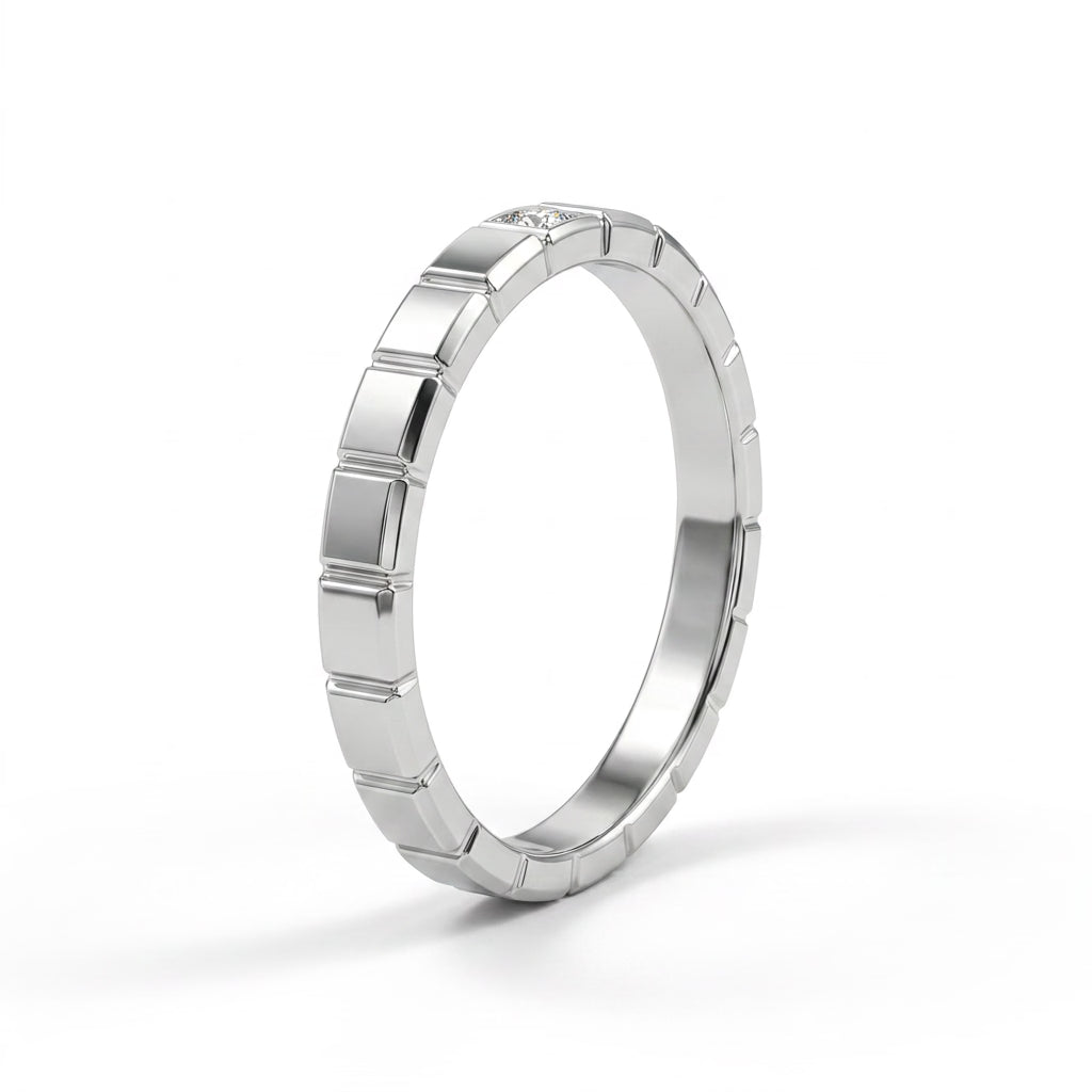 Low Profile Round Wedding Band (1/10 ct.) in 18K Rose Gold