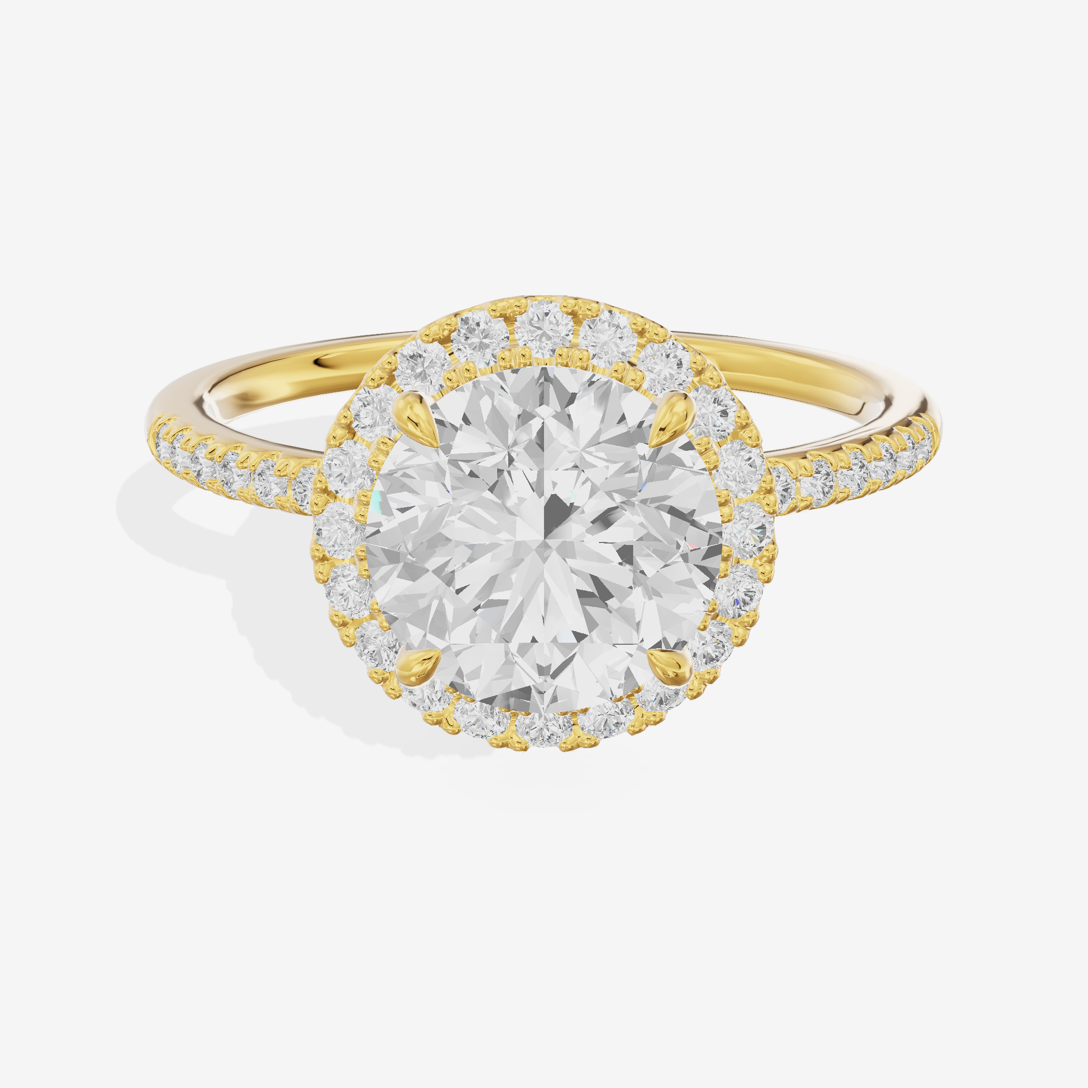 Luxe Linger Round Halo Engagement Ring (1/2 ct. tw.) in 18K Yellow Gold
