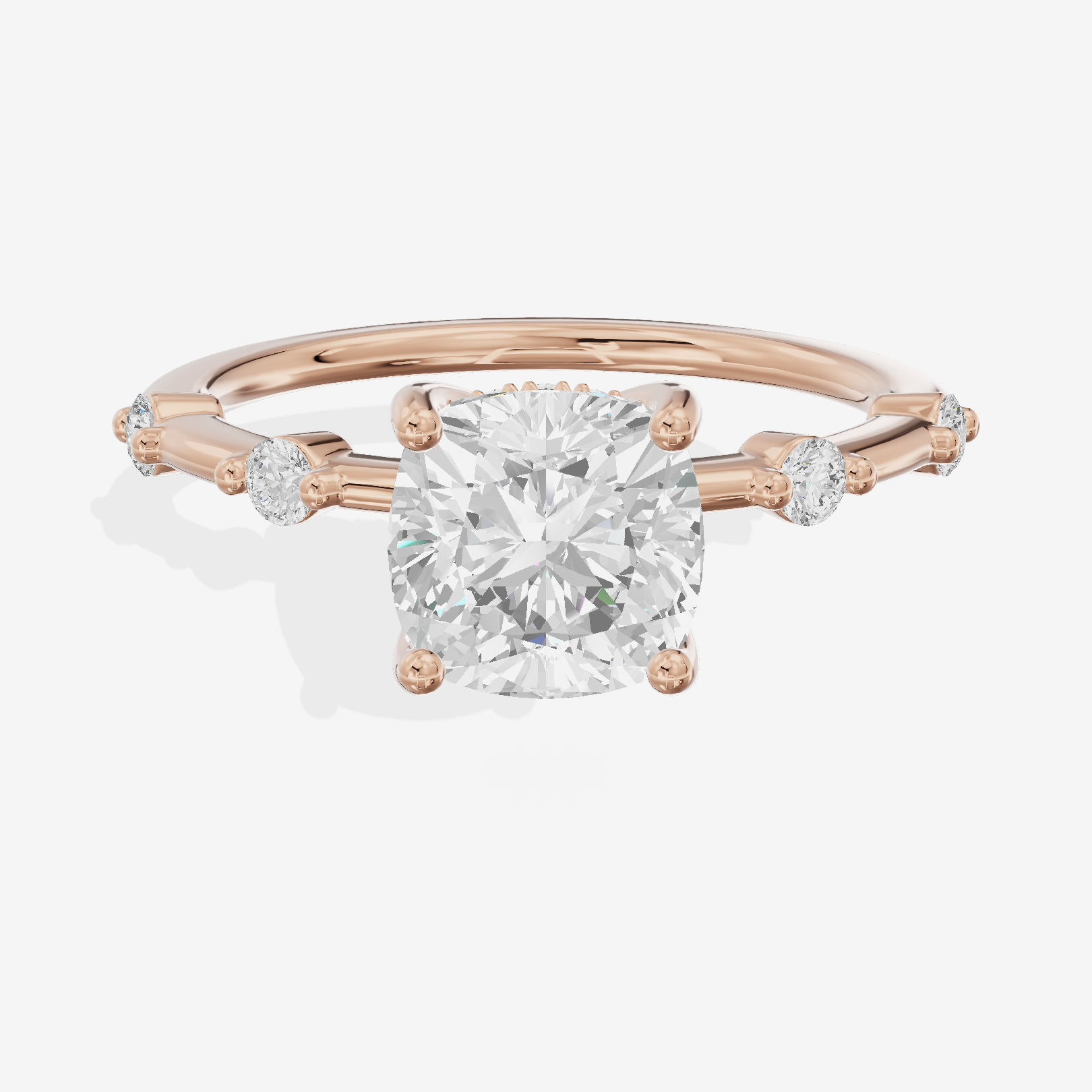 Mayrelle Hidden Halo Cushion Engagement Ring (1/5 ct. tw.) in 18K Rose Gold