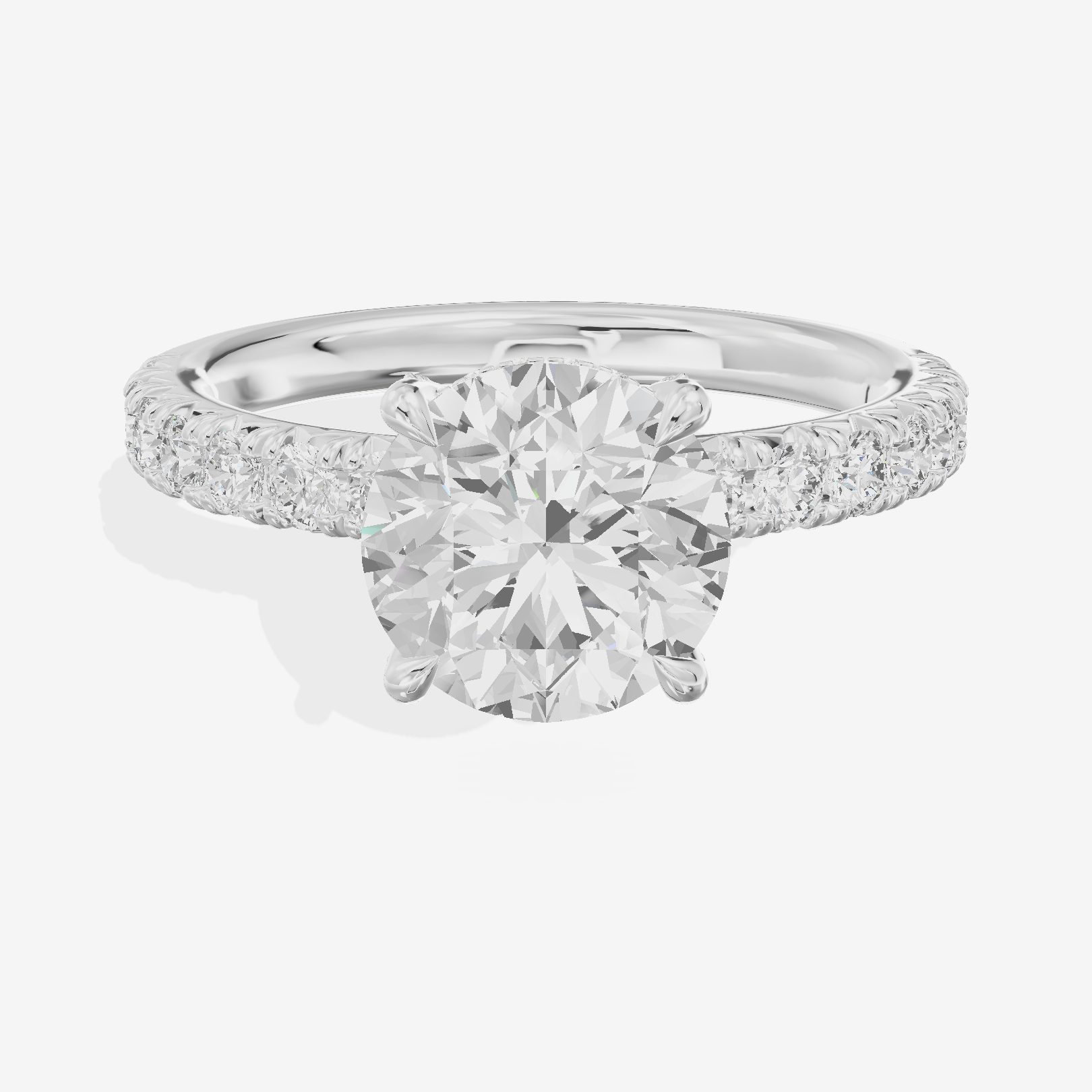 Twined Maia Round Engagement Ring with Side Stones (1/2 ct. tw.) in Platinum