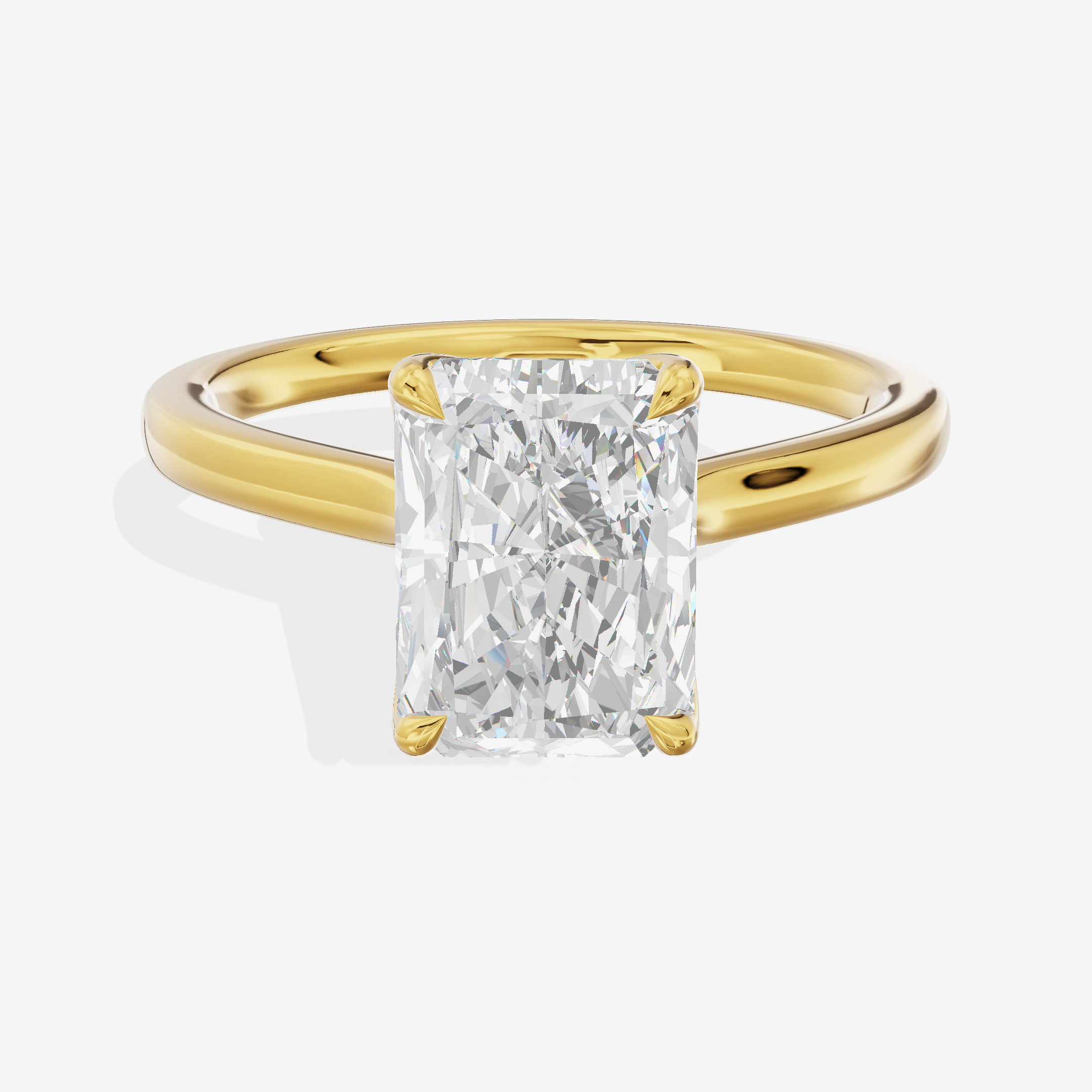 Pendulae Ring 1.8mm Radiant Solitaire Engagement Ring in 14K Yellow Gold