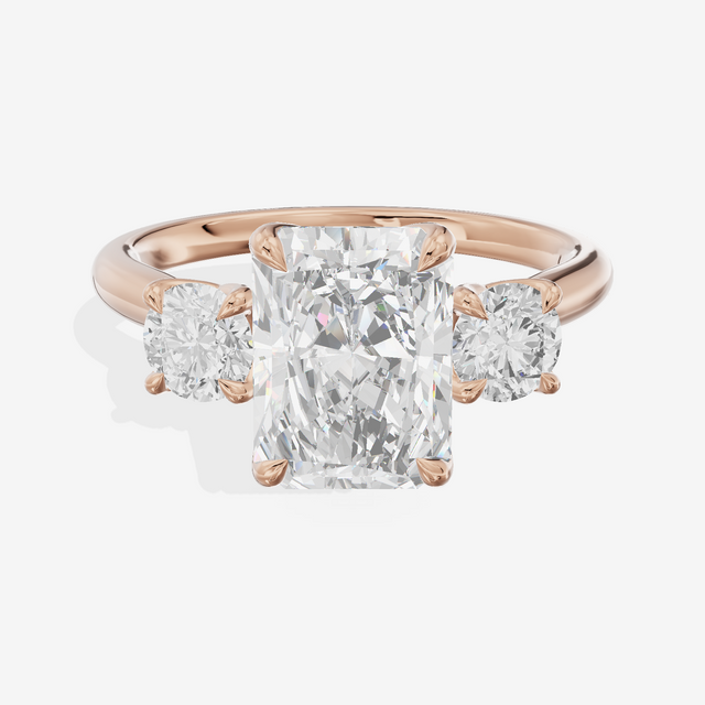 Eternal Sincere Three Stone Radiant Engagement Ring (1/2 ct. tw.) in 18K Rose Gold