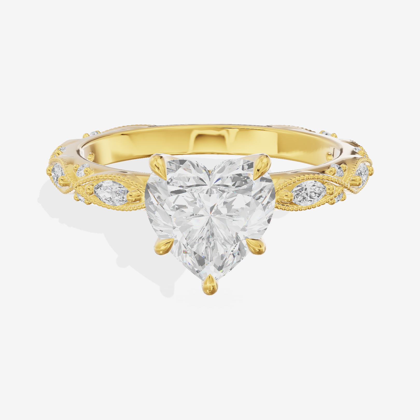 Vintage Whisper Heart Engagement Ring (1/4 ct. tw.) in 18K Yellow Gold