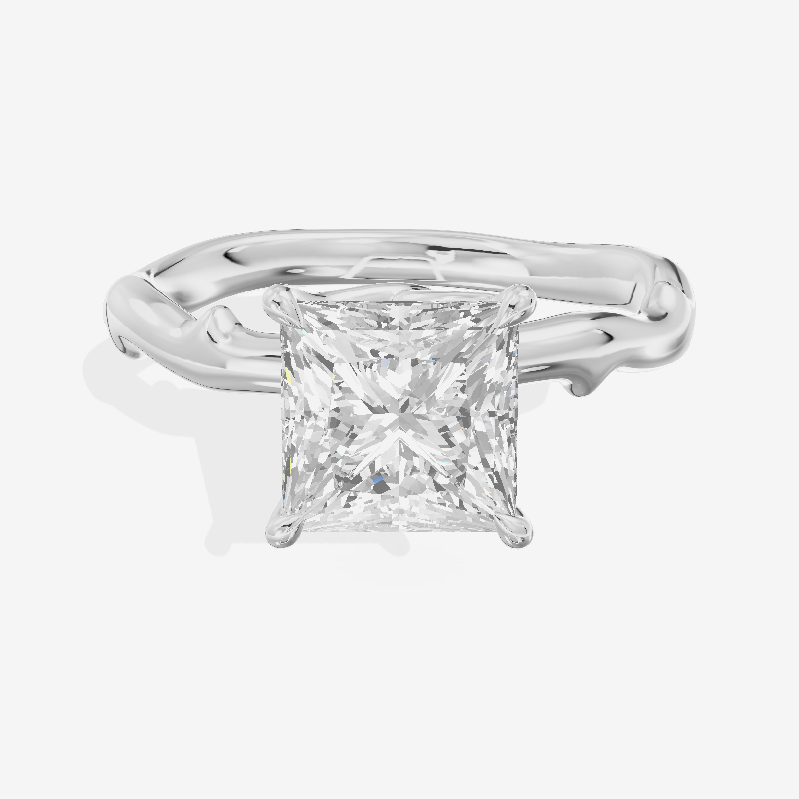 Vowsae Cathedral 2.2mm Princess Solitaire Engagement Ring in Platinum