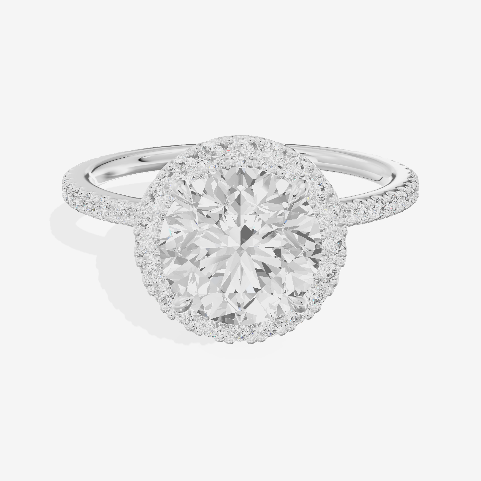Selenia Round Hidden Halo Engagement Ring (1/6 ct. tw.) in 18K White Gold