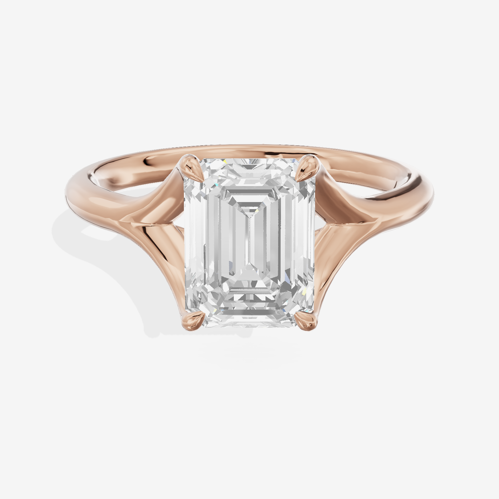 One of One Grand 3mm Emerald Solitaire Engagement Ring (1/3 ct. tw.) in 18K Rose Gold