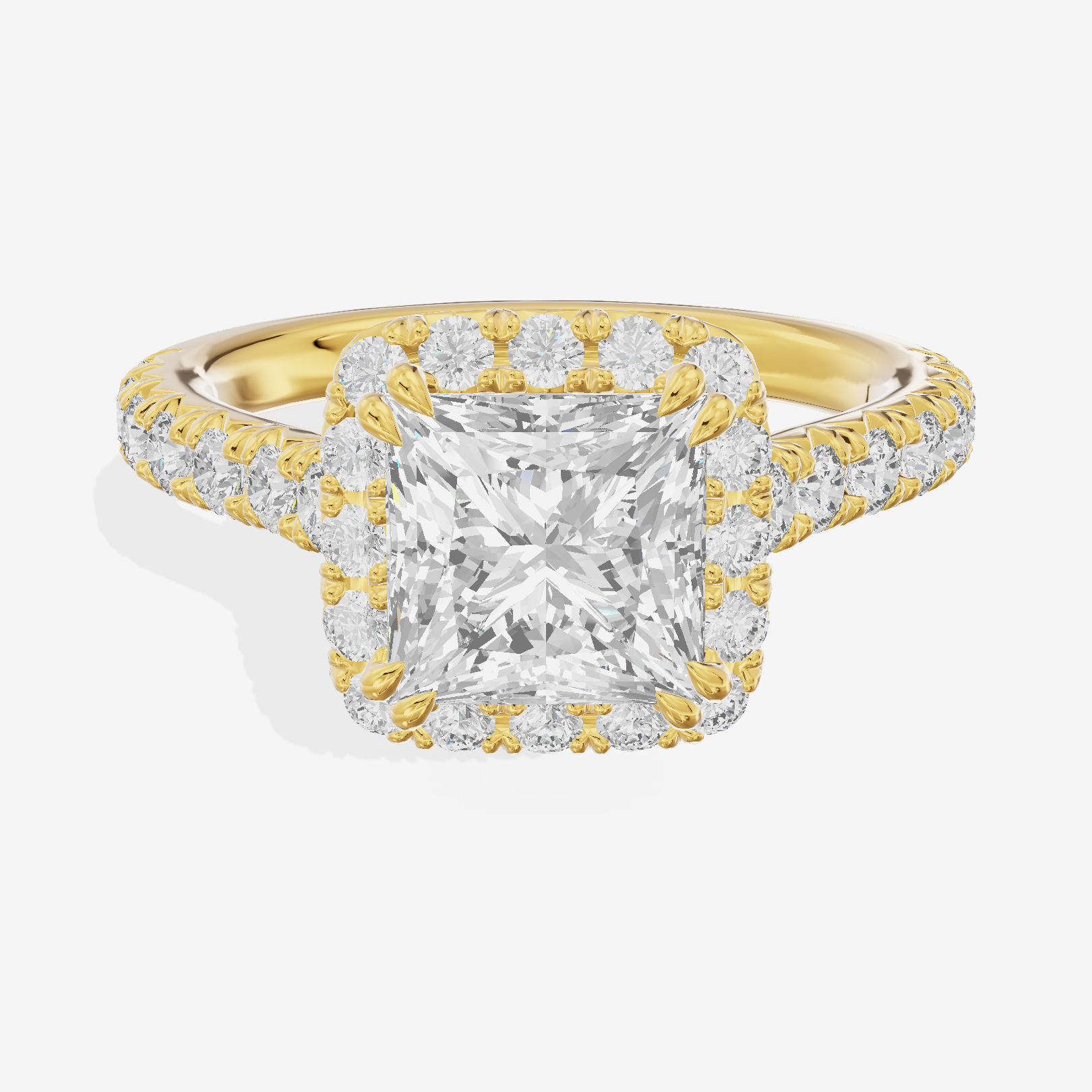 One of One Halo Princess Engagement Ring (3/4 ct. tw.) in 14K Yellow Gold