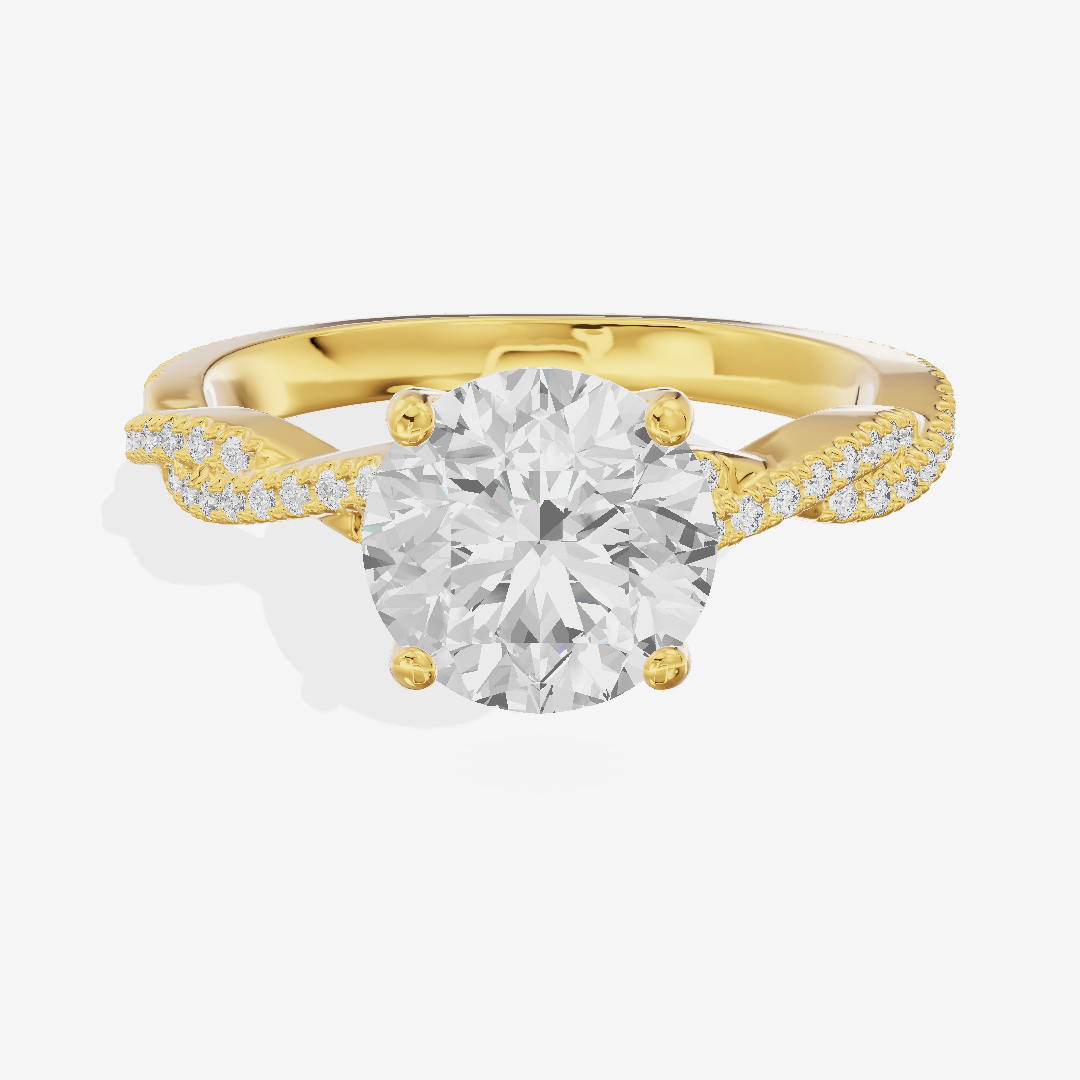 Petite Lightwoven Round Pavé Engagement Ring (1/4 ct. tw.) in 18K Yellow Gold