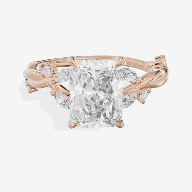 Twined Vowsae Radiant Twisted Engagement Ring (1/6 ct. tw.) in 14K Rose Gold