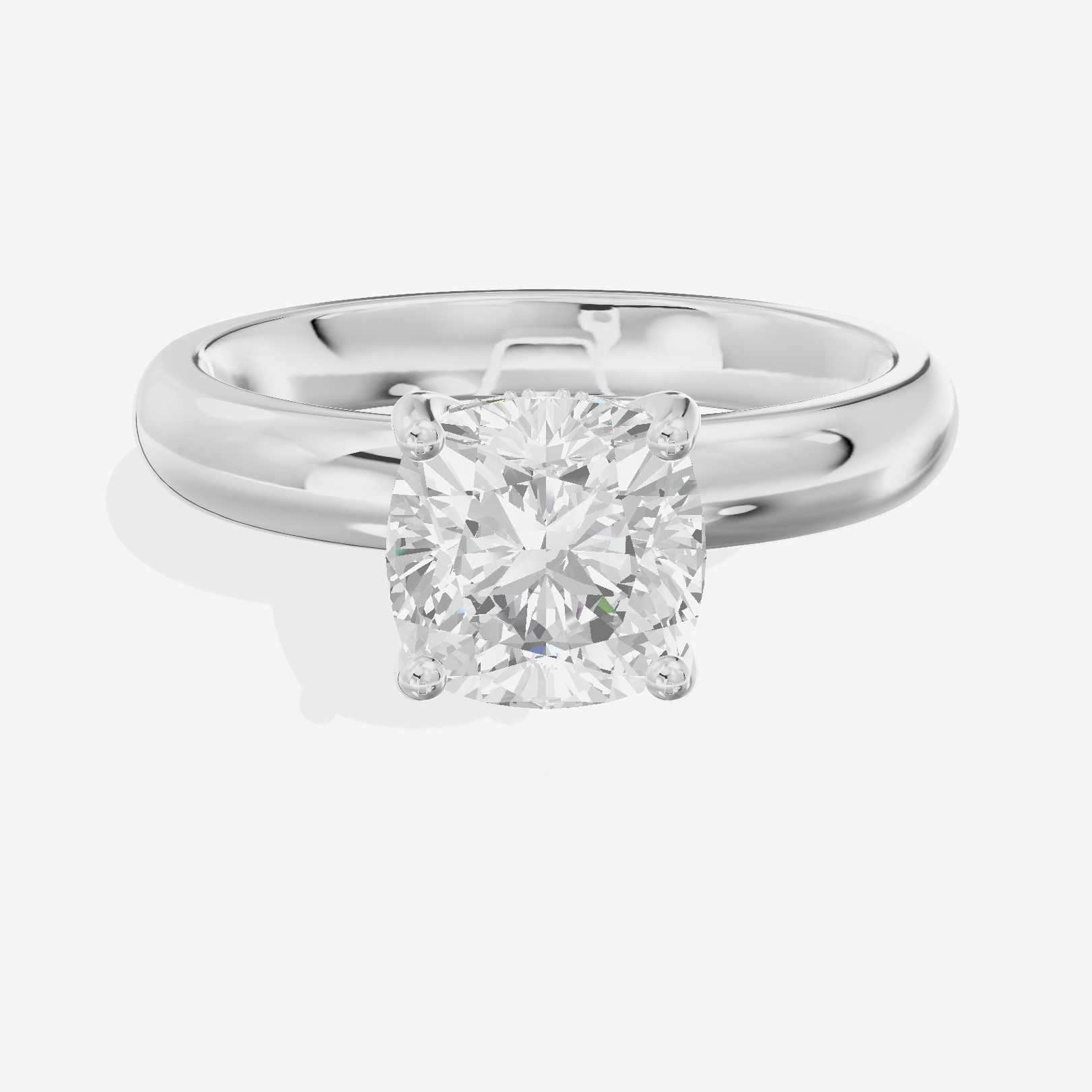 Triade Halo Cushion Engagement Ring (1/15 ct. tw.) in 14K White Gold