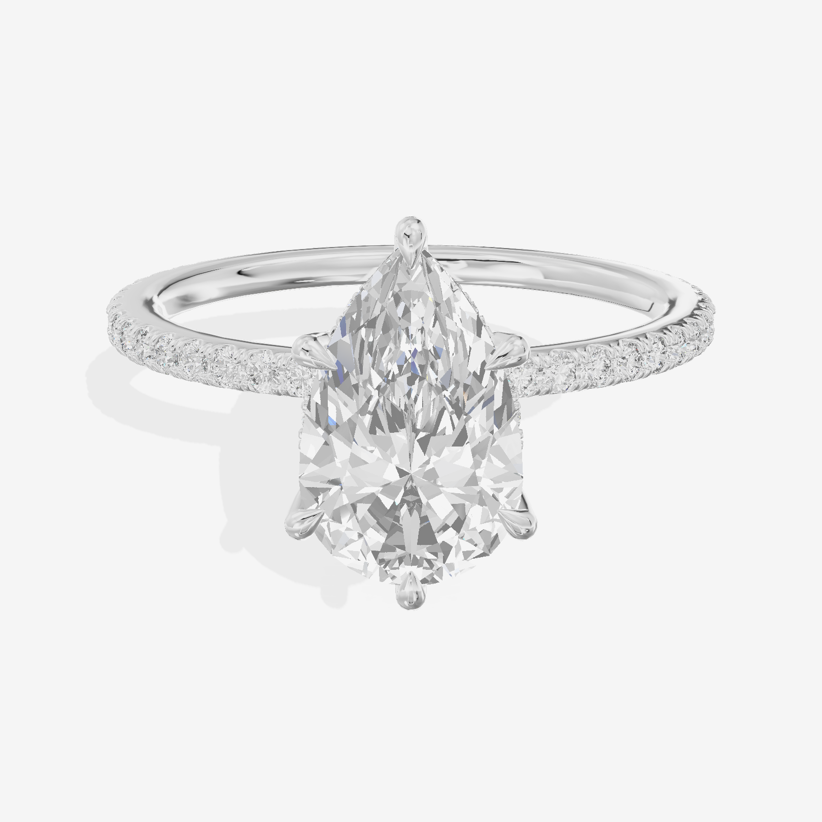 Mirelle Pear Hidden Halo Engagement Ring (1/3 ct. tw.) in 14K White Gold