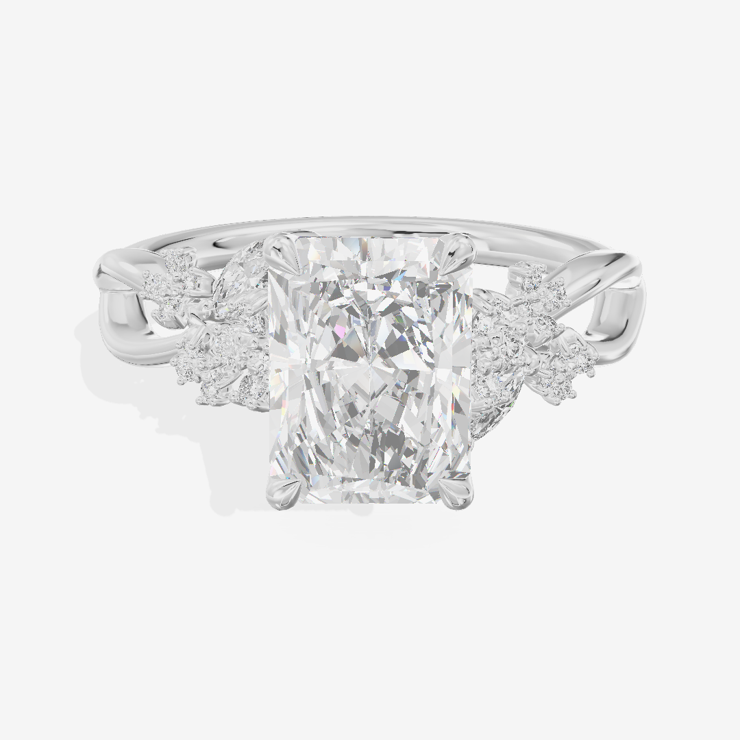 Classic Lightwoven Radiant Engagement Ring with Side Stones (1/4 ct. tw.) in Platinum