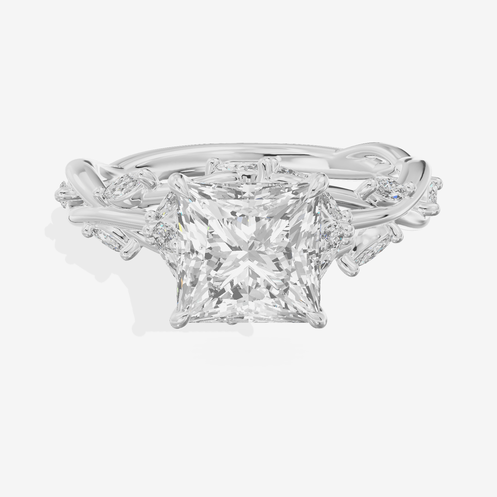 Twine Pavé Princess Twisted Engagement Ring (1/2 ct. tw.) in 18K White Gold
