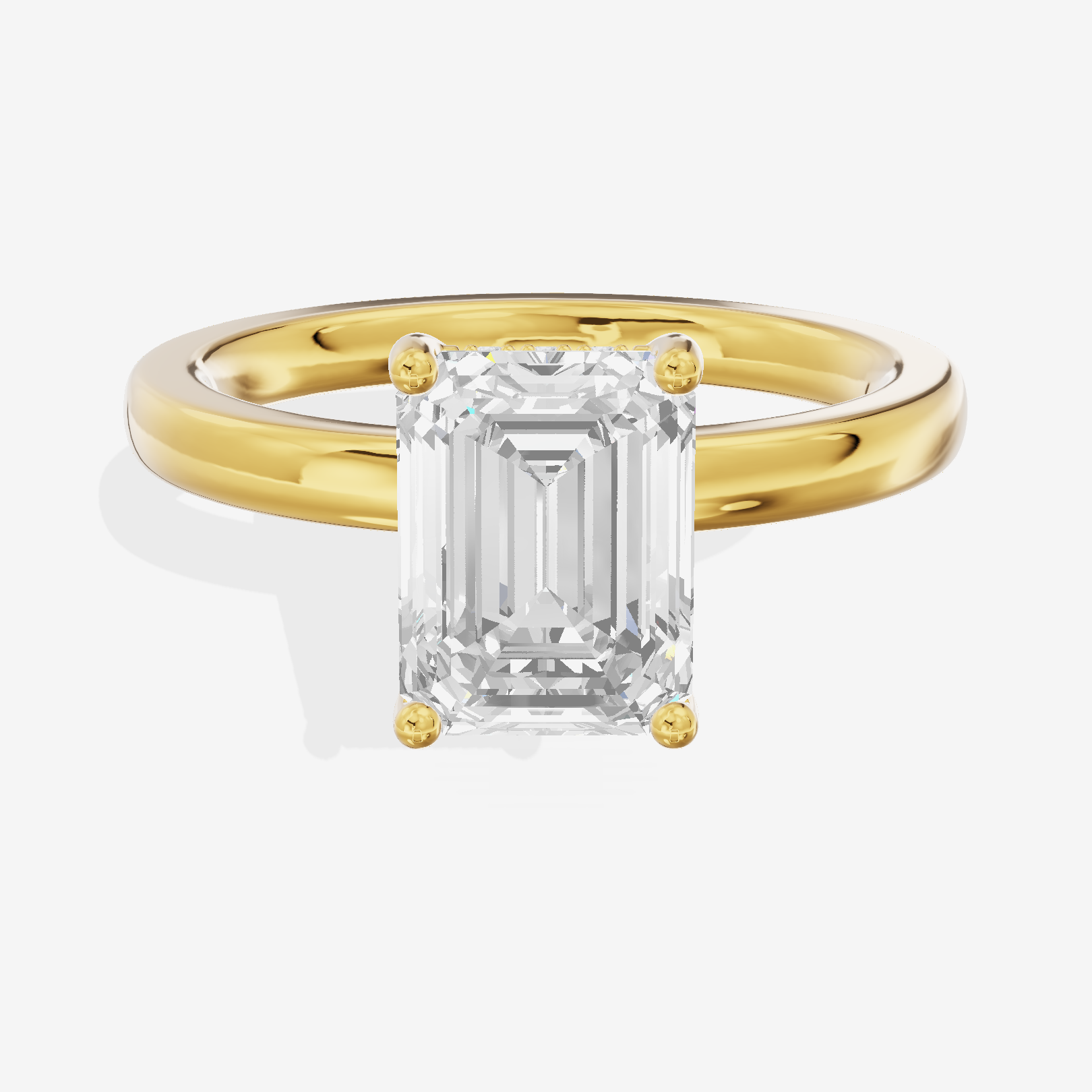 Grand Adorae Emerald Hidden Halo Engagement Ring (1/2 ct. tw.) in 18K Yellow Gold