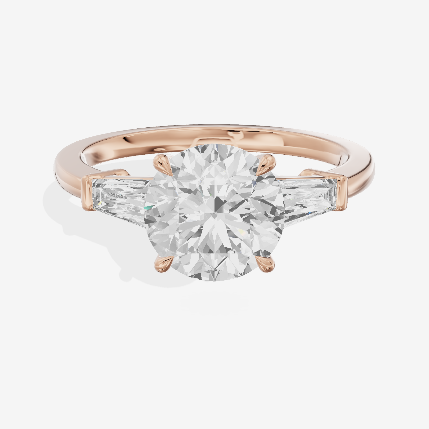Vintage Coeurine Three Stone Round Engagement Ring (1/2 ct. tw.) in 18K Rose Gold