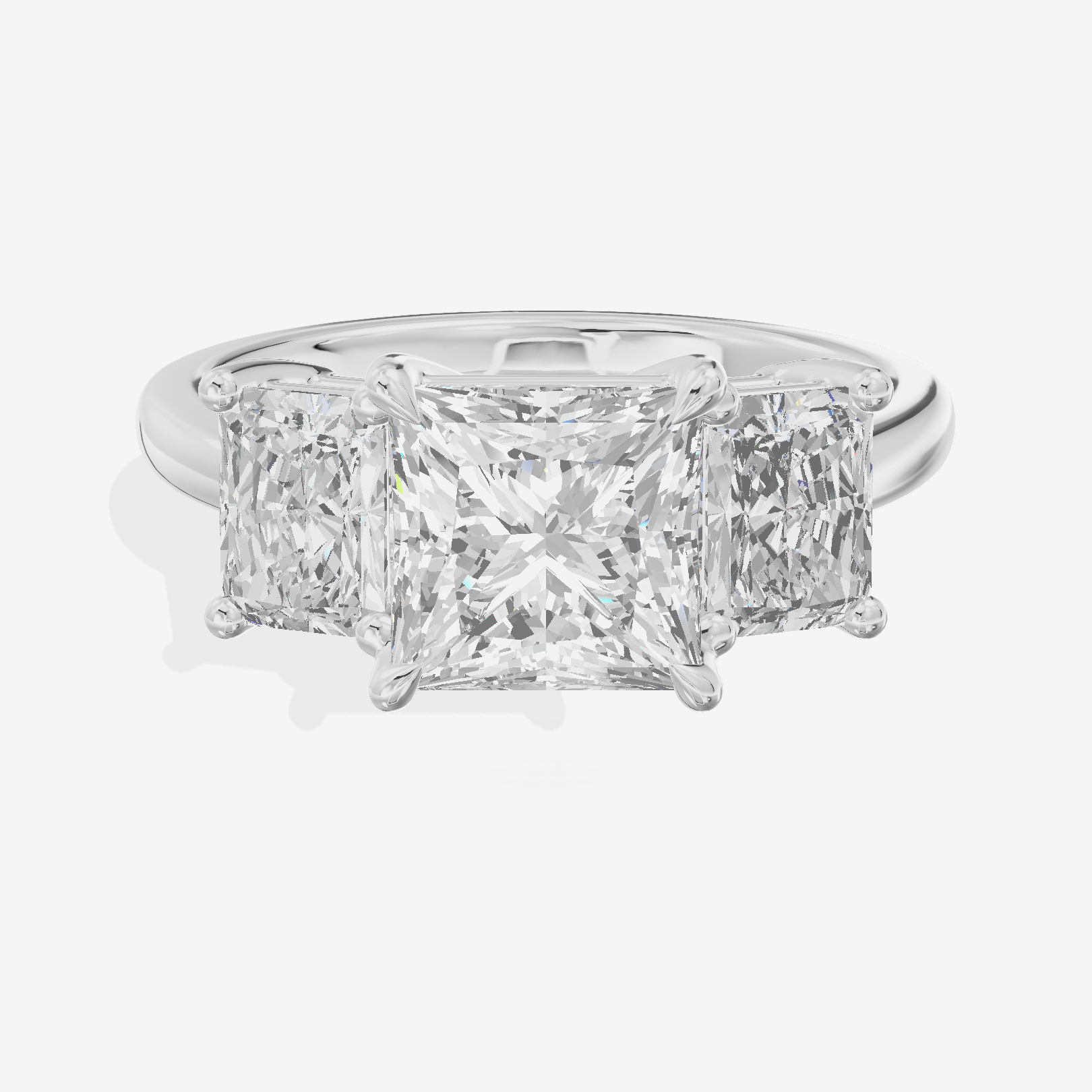 Twine Three Stone Princess Engagement Ring (1/3 ct. tw.) in 18K White Gold